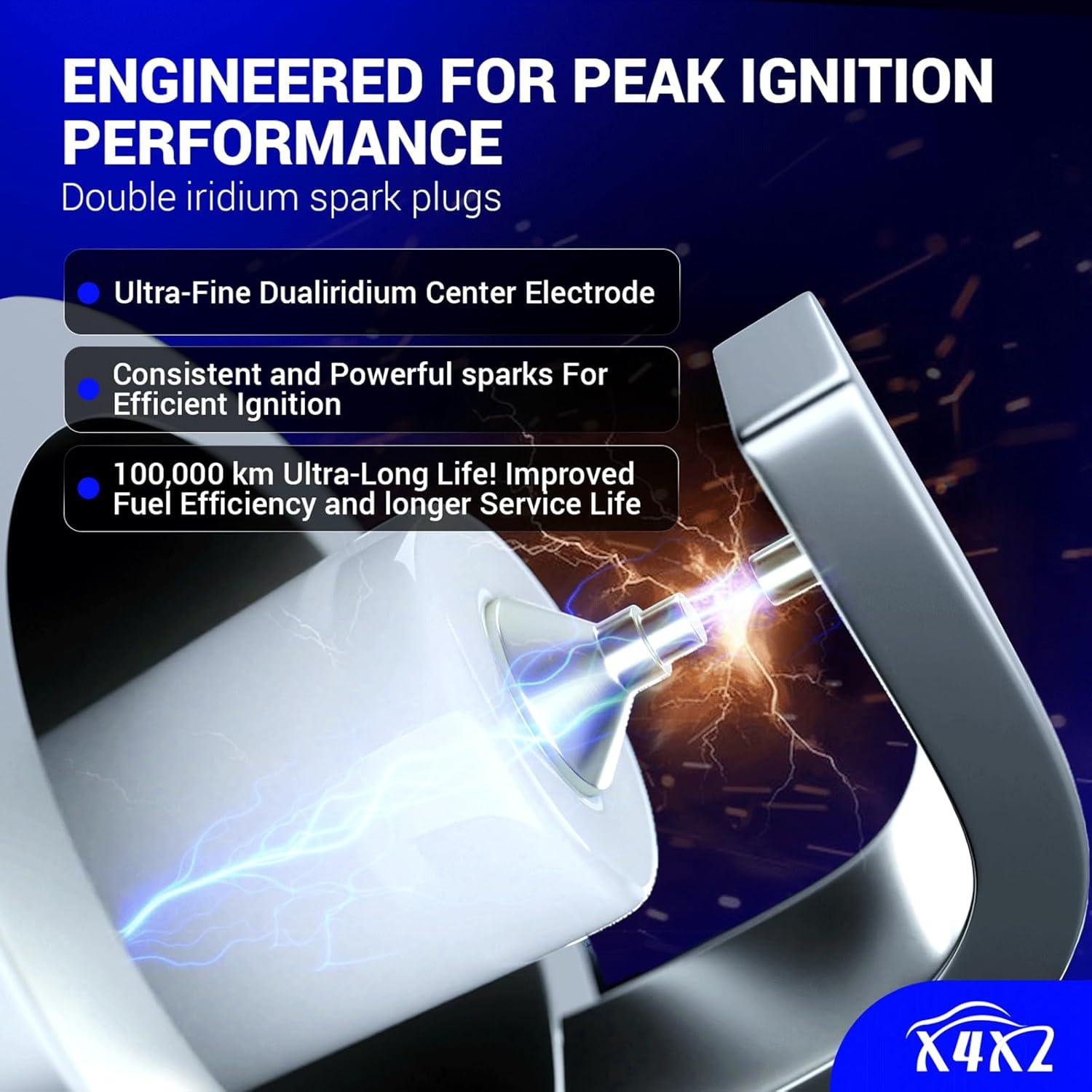 Bobina de Encendido UF247 y Bujía Iridio Doble 4503 X4XZ