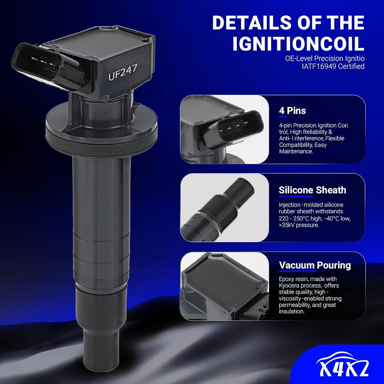 Bobina de Encendido UF247 y Bujía Iridio Doble 4503 X4XZ