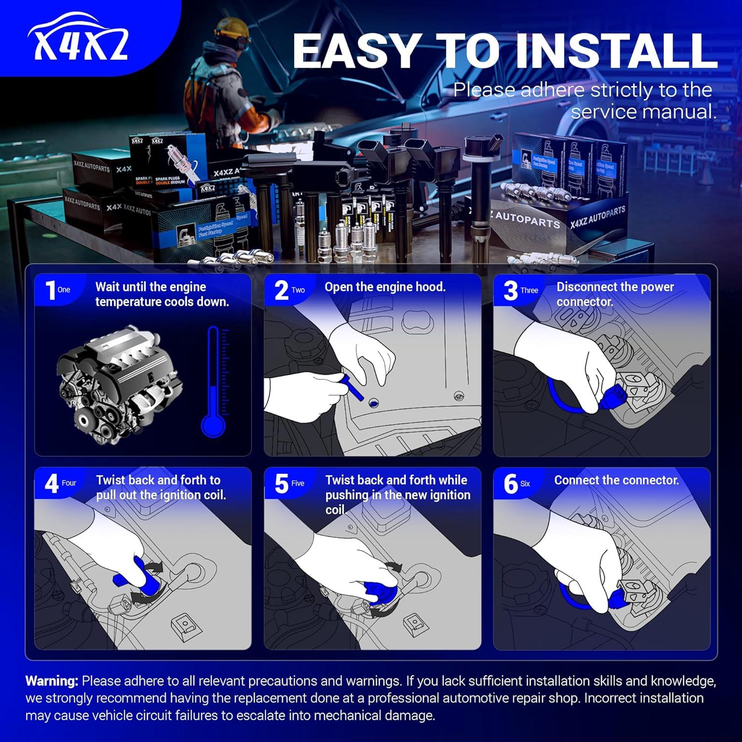 Bobina de Encendido UF247 y Bujía Iridio Doble 4503 X4XZ