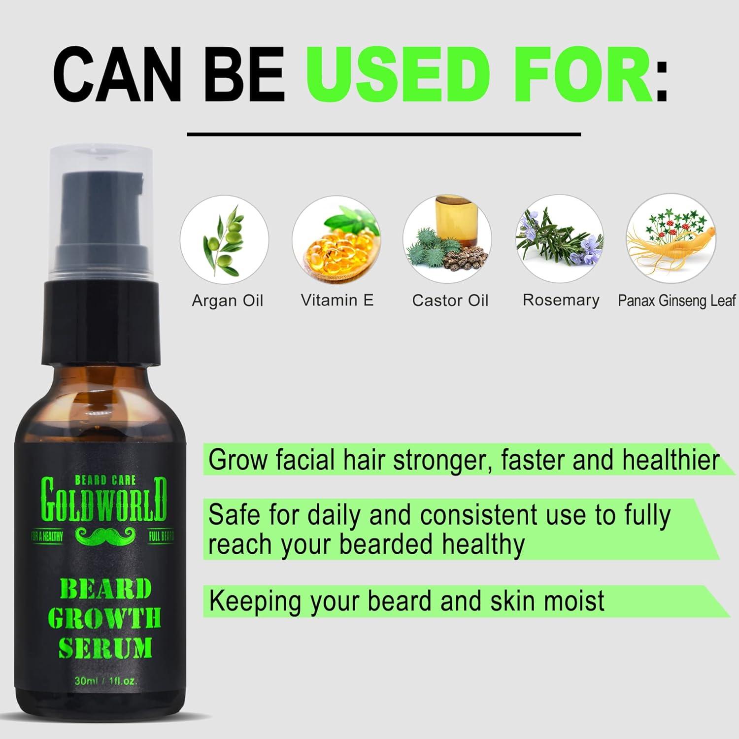 Kit de Cuidado de Barba GOLDWORLD con Jabón, Aceite y Tijeras