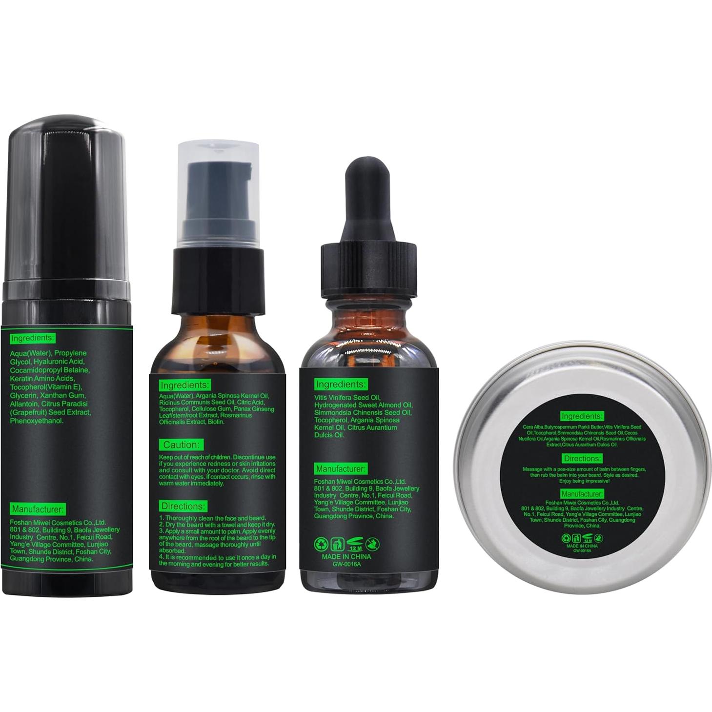 Kit de Cuidado de Barba GOLDWORLD con Jabón, Aceite y Tijeras