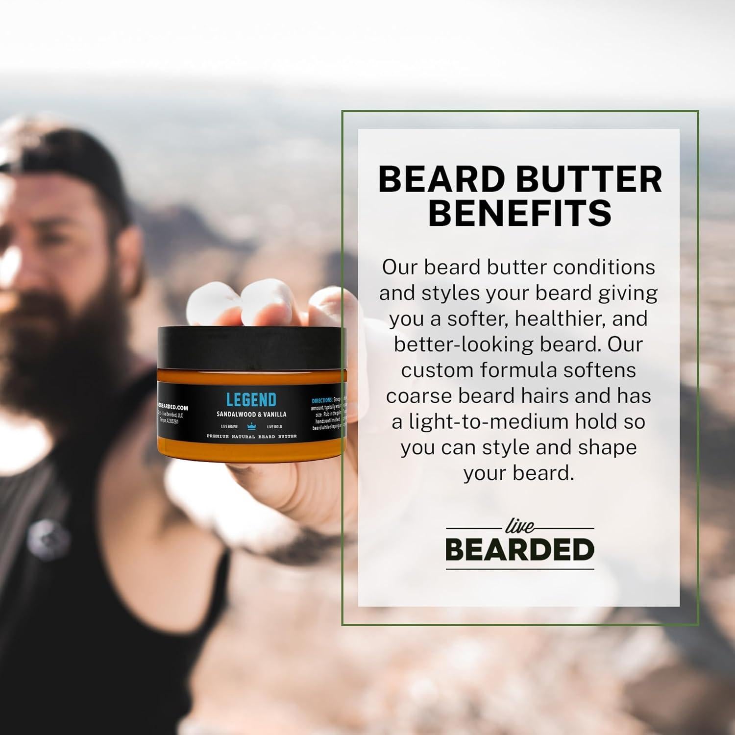 Mantequilla para Barba Live Bearded 90 ml Acondicionador Sándalo