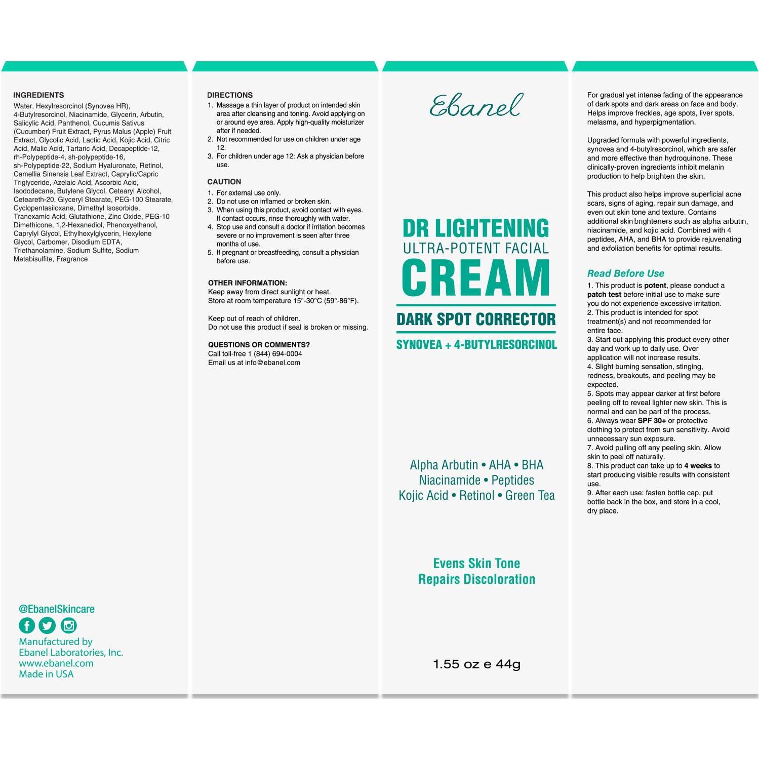 Crema Despigmentante Ebanel 42g para Manchas Oscuras