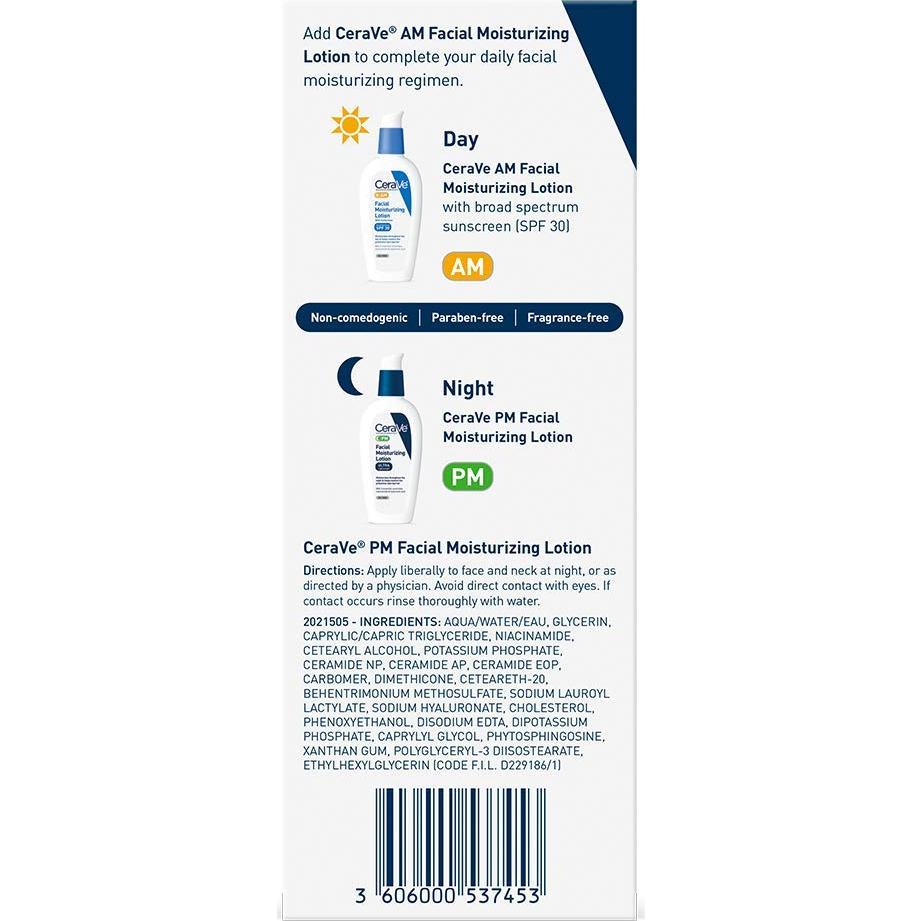 CeraVe Loción Hidratante Facial PM 85 g, Crema Nocturna