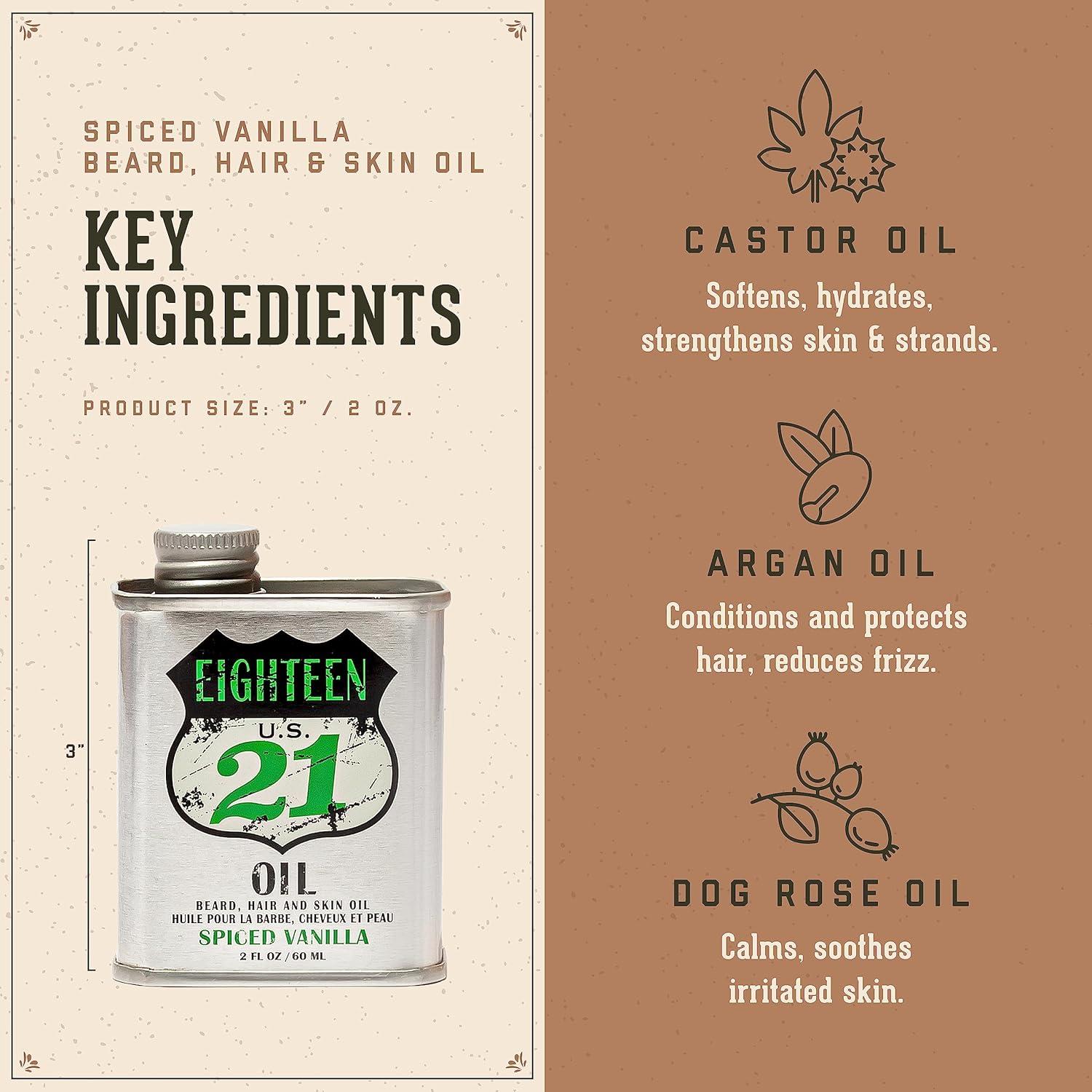 Aceite para Cabello y Barba 18.21 Hombre Hecho - Vainilla Especiada