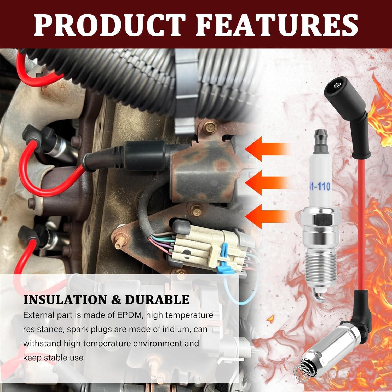 Juego de Bujías y Cables YGDMD 16 Piezas Compatible Chevrolet