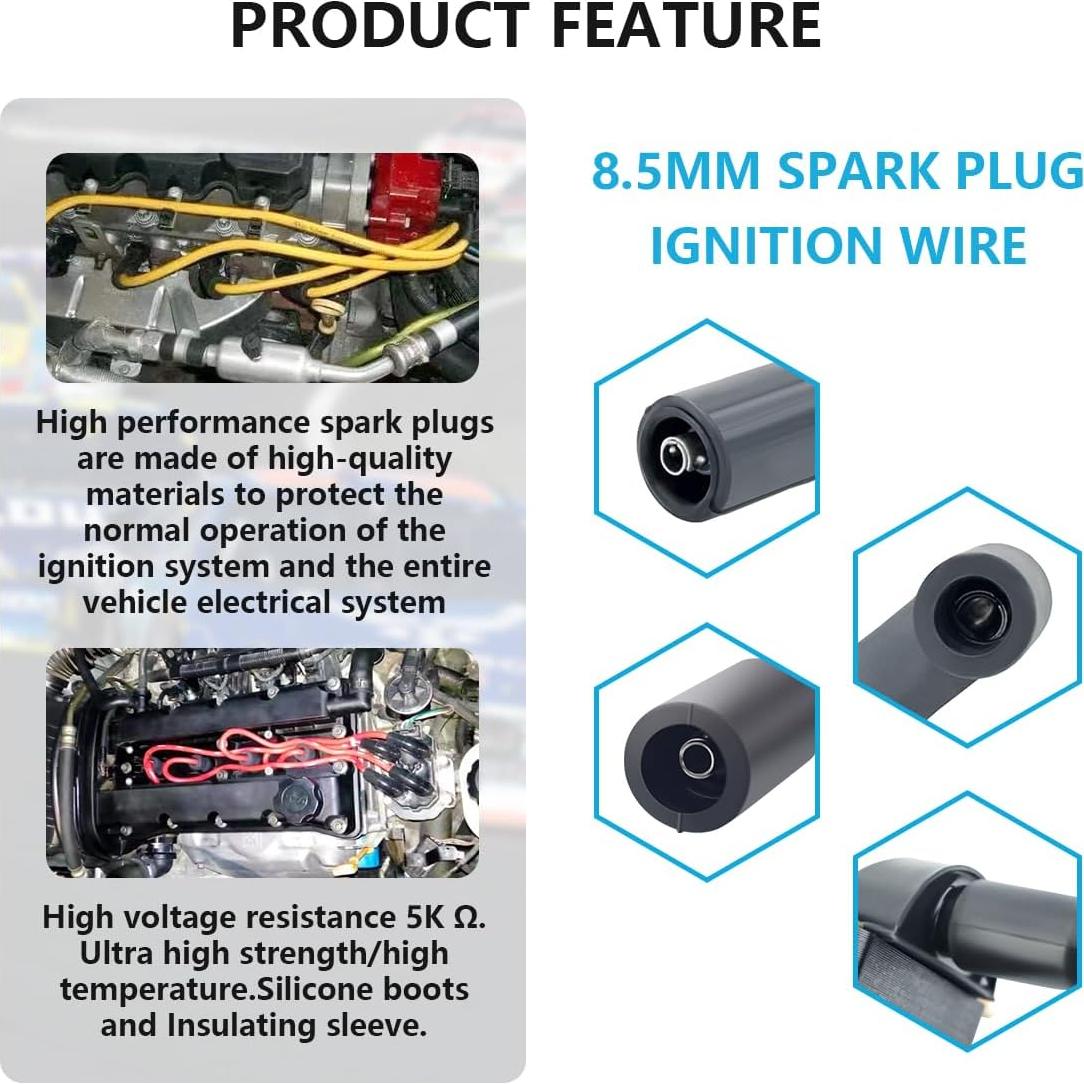 Juego de 9 Cables de Bujías Micro para Chevrolet y GMC