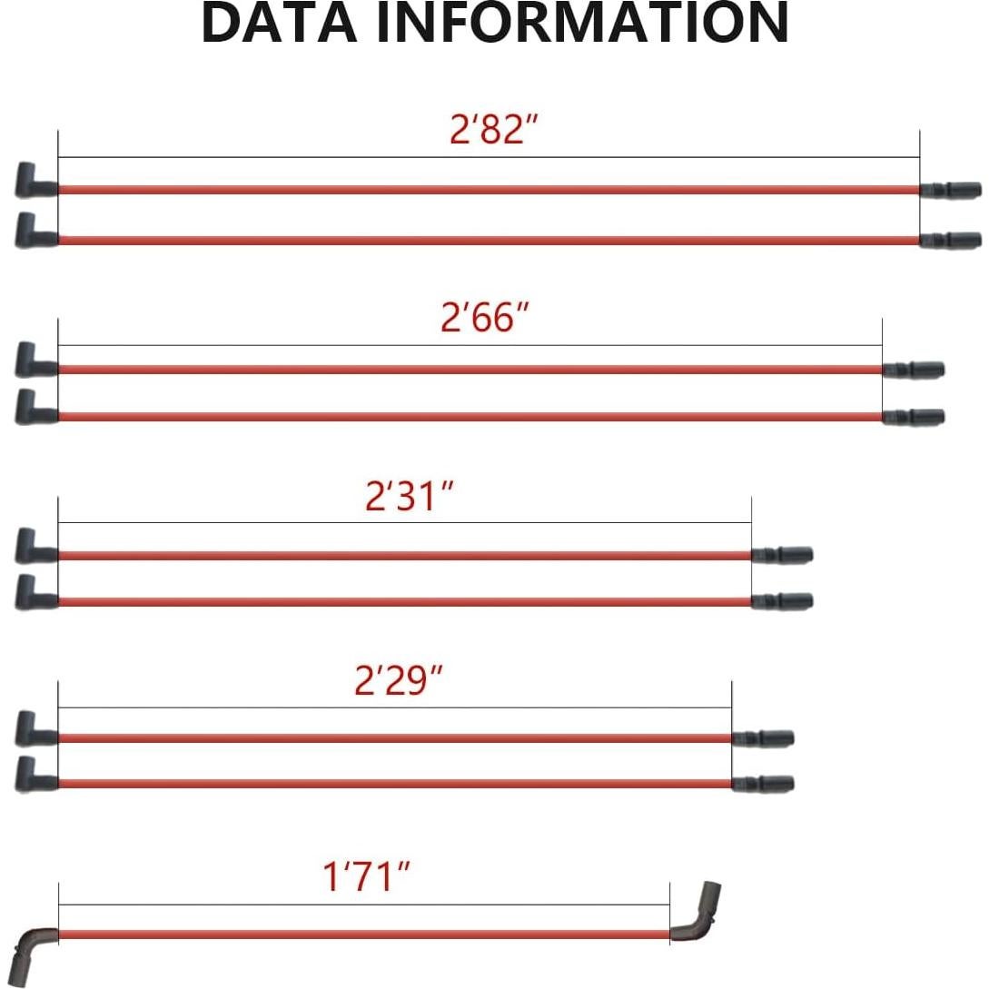 Juego de Cables de Bujías Micro 9 Cables 8.5mm Rojo Automotriz