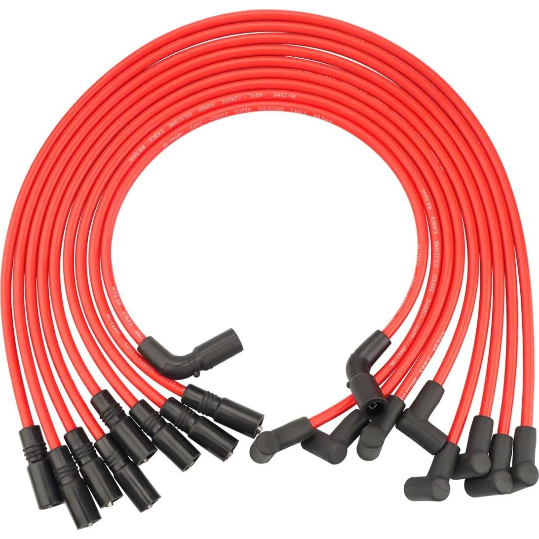 Juego de Cables de Bujías Micro 9 Cables 8.5mm Rojo Automotriz