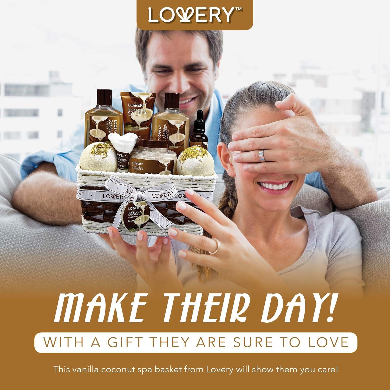 Cesta de Regalo Spa Lovery 9 Piezas Coco Vainilla