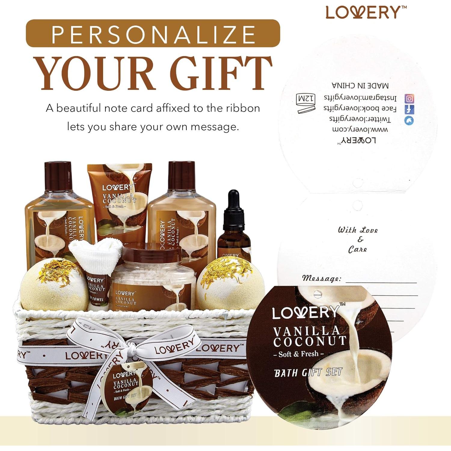 Cesta de Regalo Spa Lovery 9 Piezas Coco Vainilla