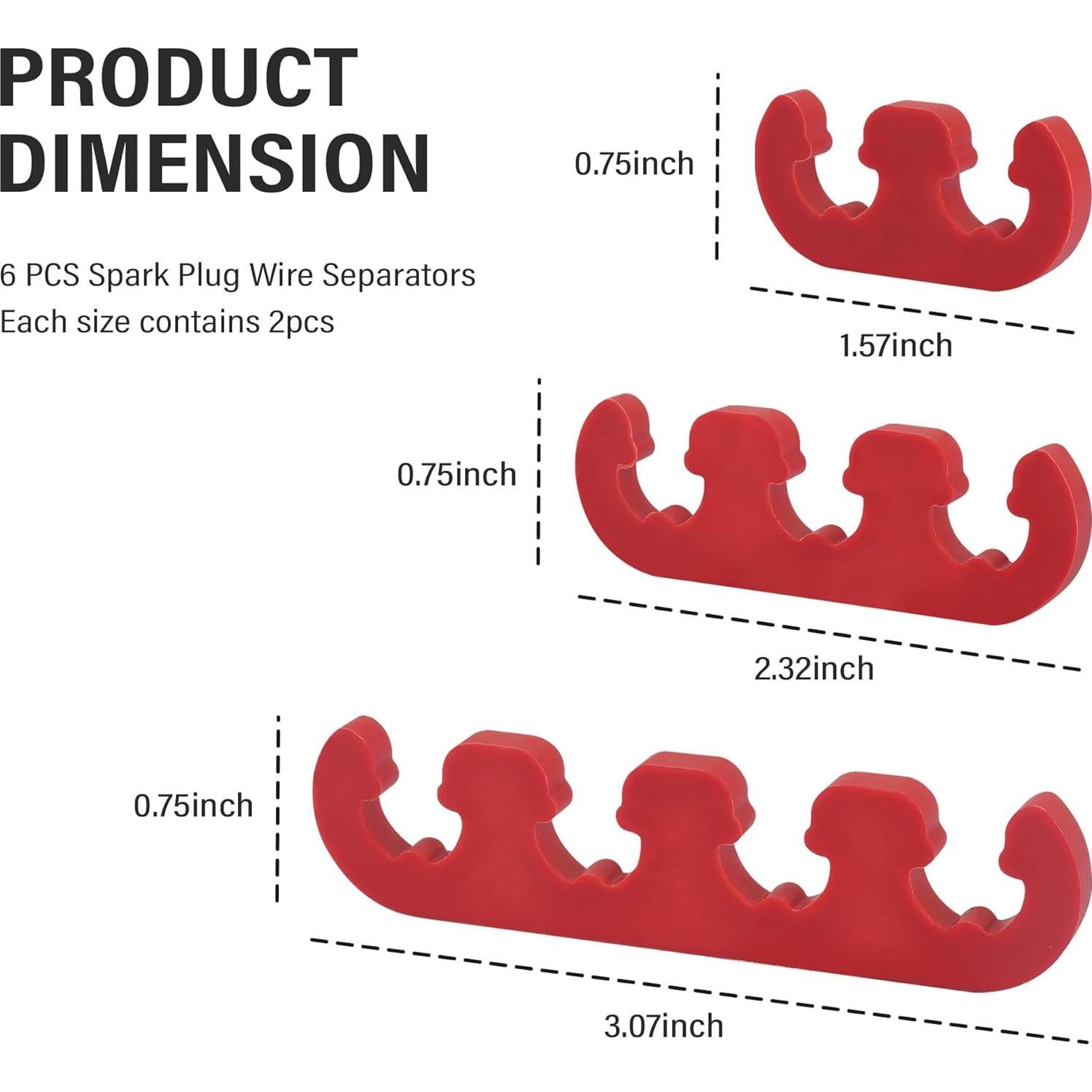 Separadores de Cables de Bujía SSNNUU 6PCS Rojo 2/3/4 Agujeros