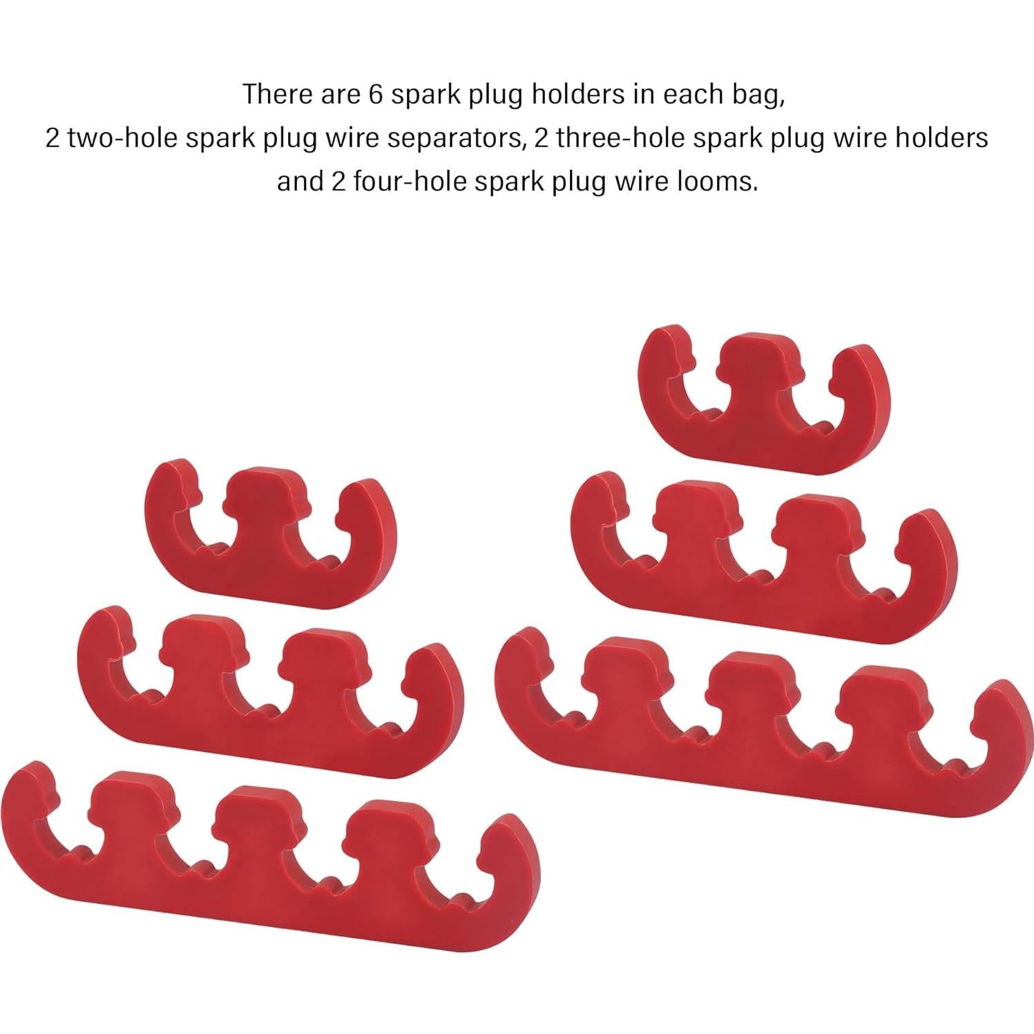 Separadores de Cables de Bujía SSNNUU 6PCS Rojo 2/3/4 Agujeros