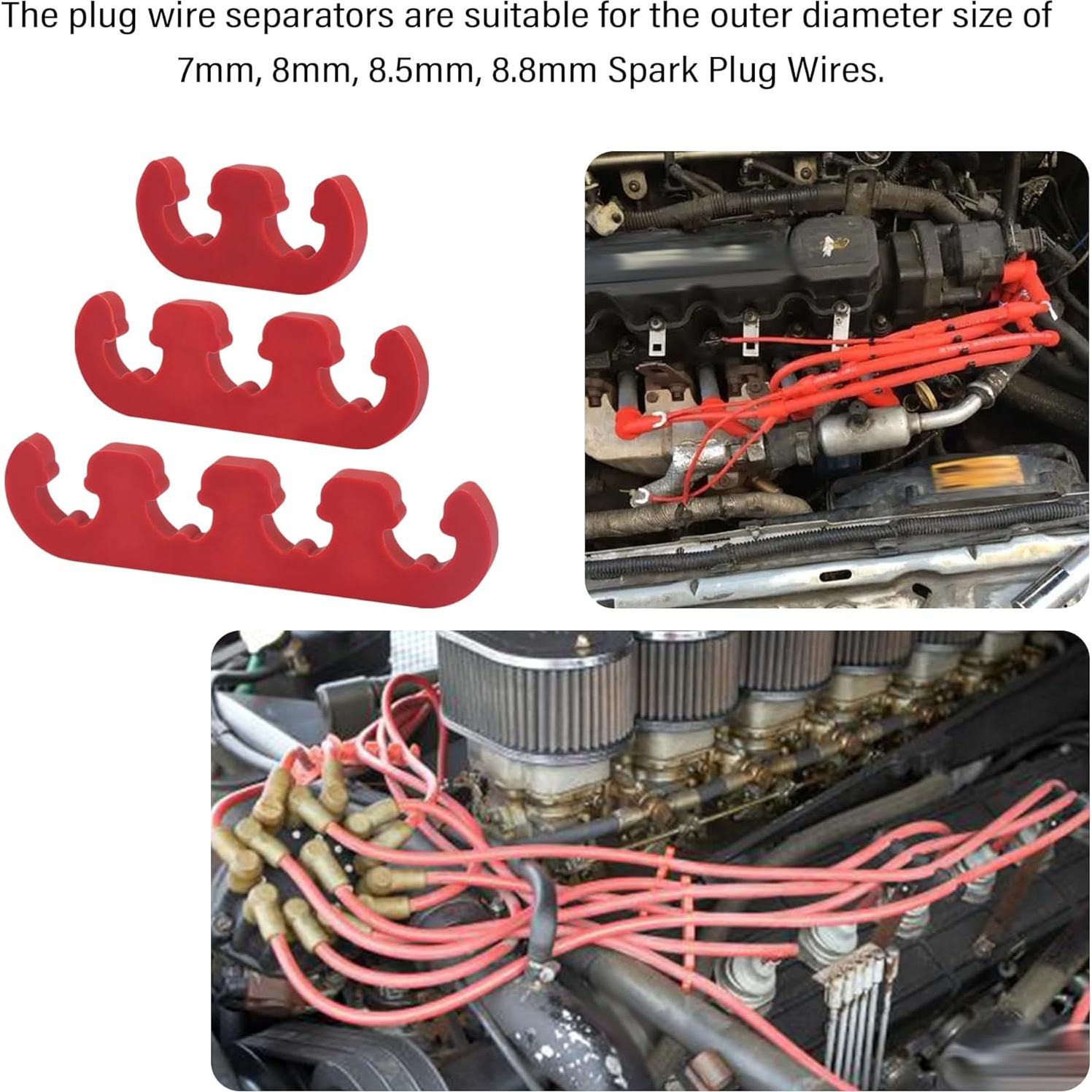 Separadores de Cables de Bujía SSNNUU 6PCS Rojo 2/3/4 Agujeros