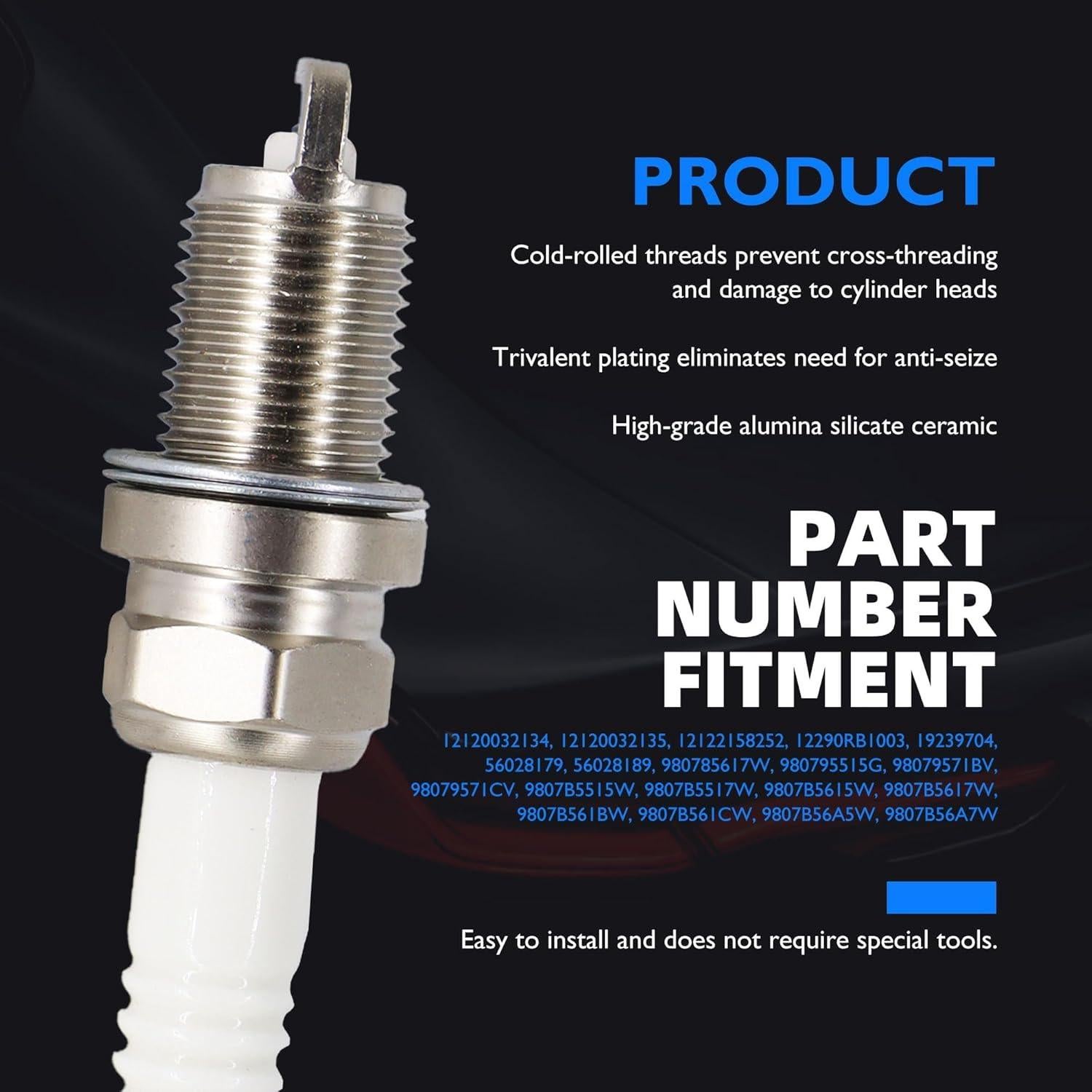 Juego de 4 Bujías de Iridio OXCANO 9807B-561BW Compatible