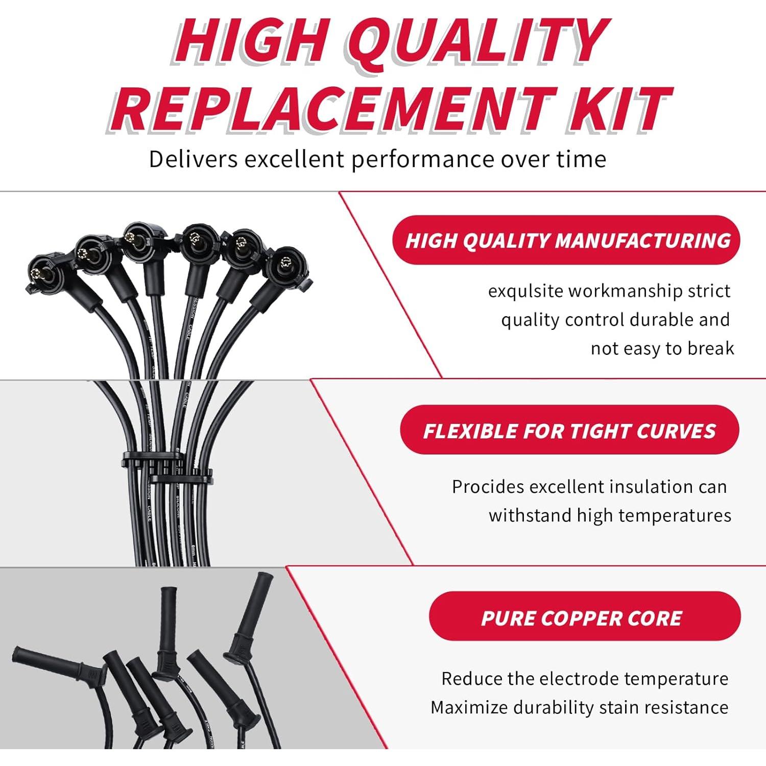 Juego de Cables de Bujías ATURMC 671-4125 Compatible Volkswagen