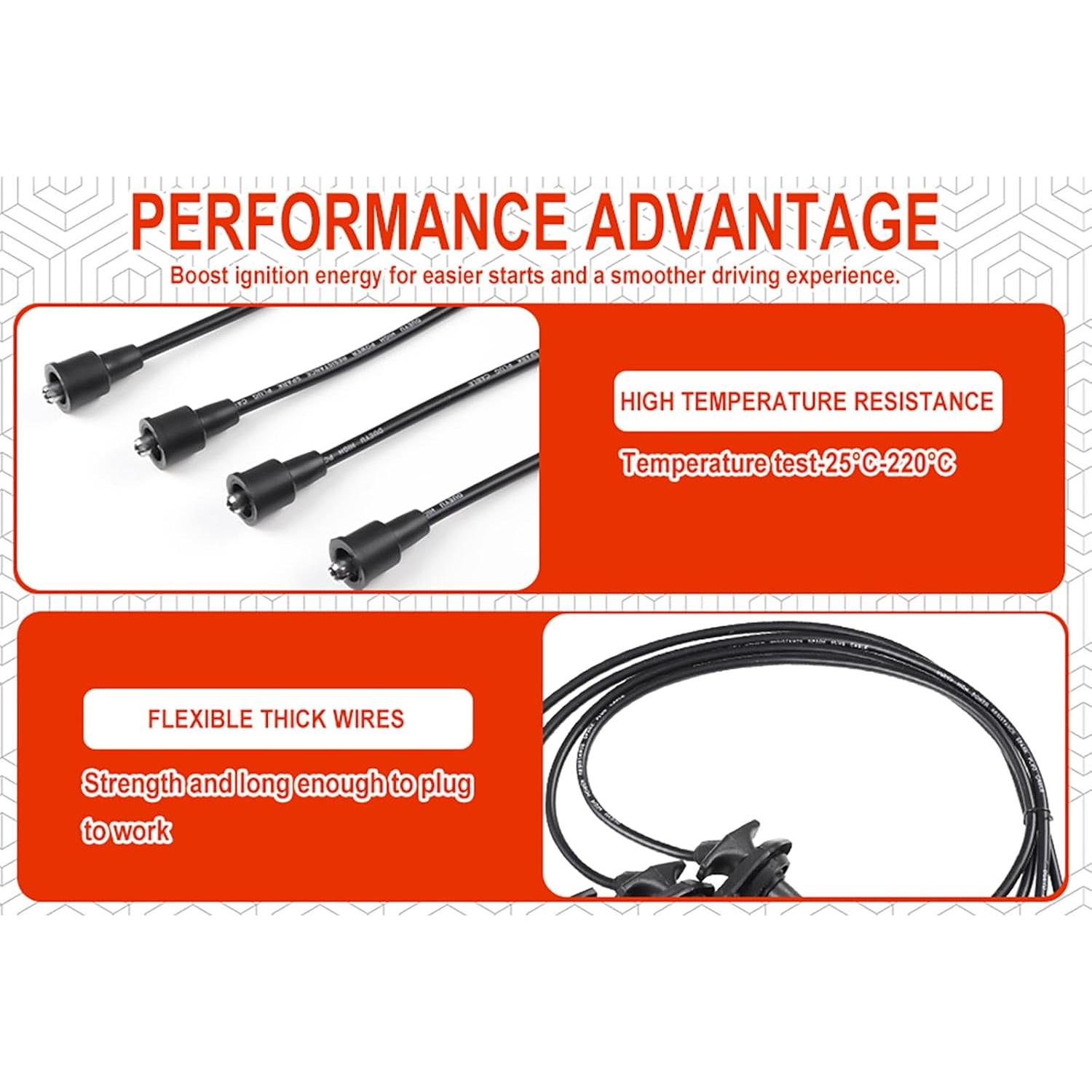 Juego de Cables de Bujías ATURMC 671-4125 Compatible Volkswagen