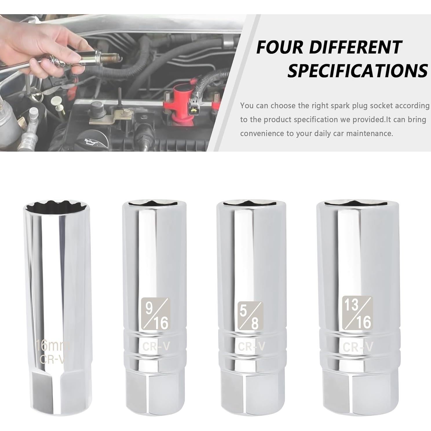 Socket de bujía magnético Salior 5/8" 6 puntos 3/8" Drive