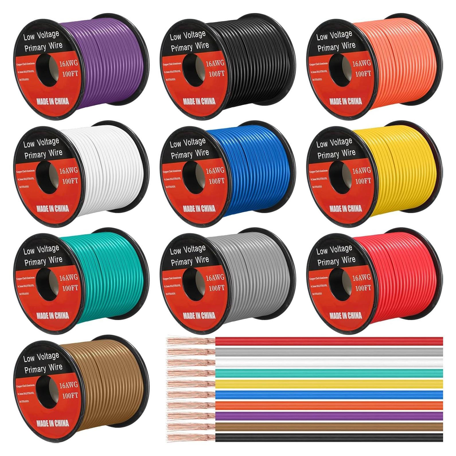 Cable Automotriz 16 AWG Gisafai 10 Pcs 30.48 m Aluminio