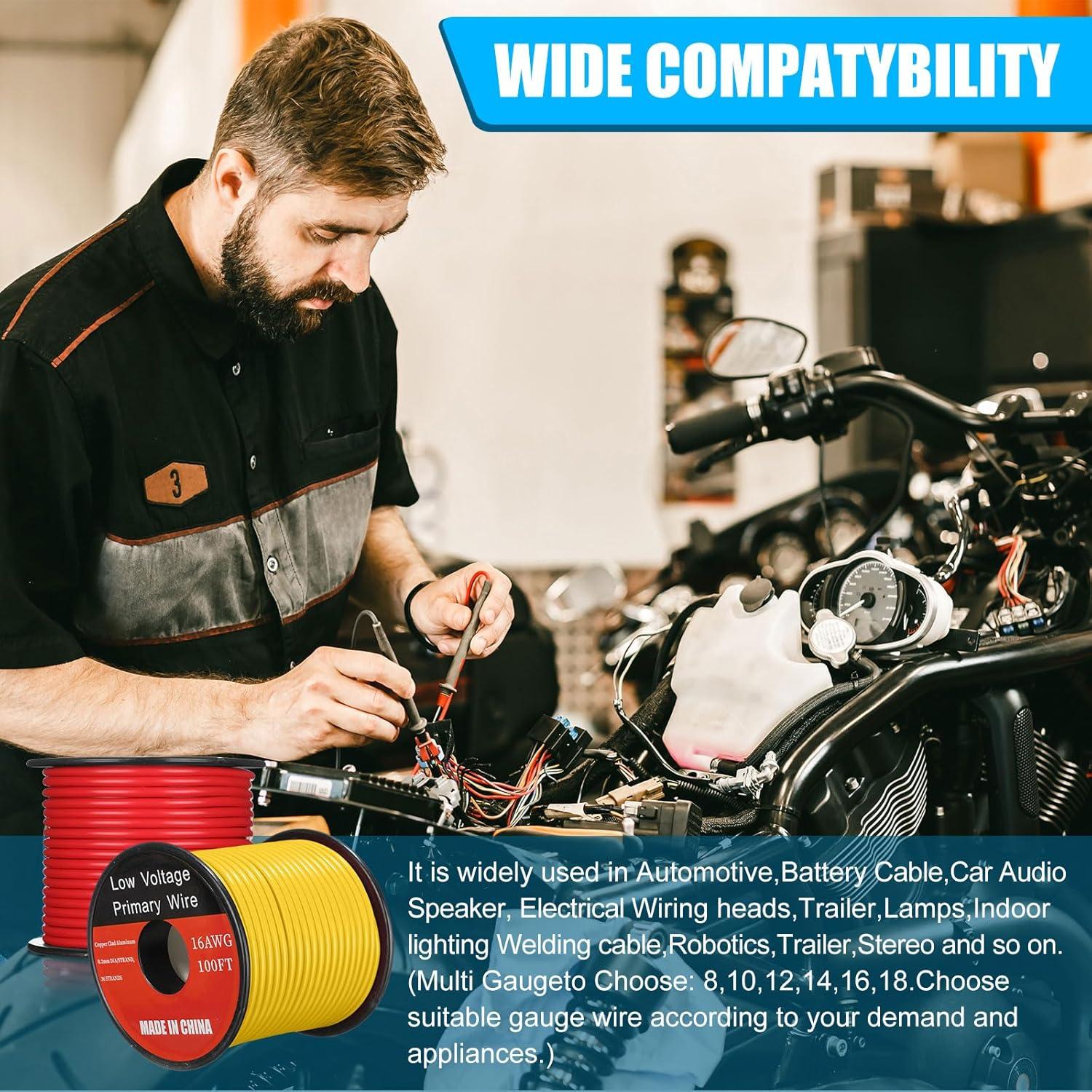 Cable Automotriz 16 AWG Gisafai 10 Pcs 30.48 m Aluminio