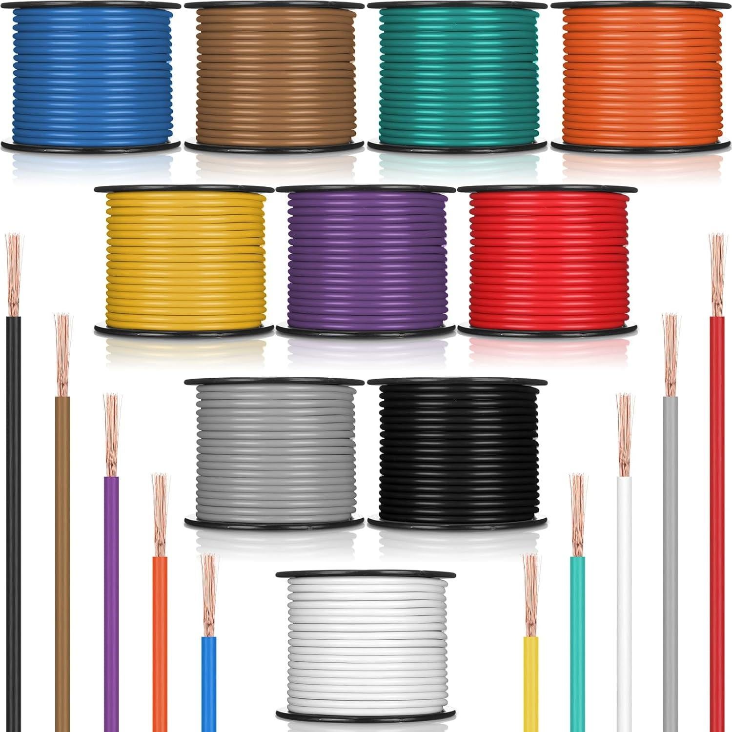 Cable Automotriz 16 AWG Gisafai 10 Pcs 30.48 m Aluminio