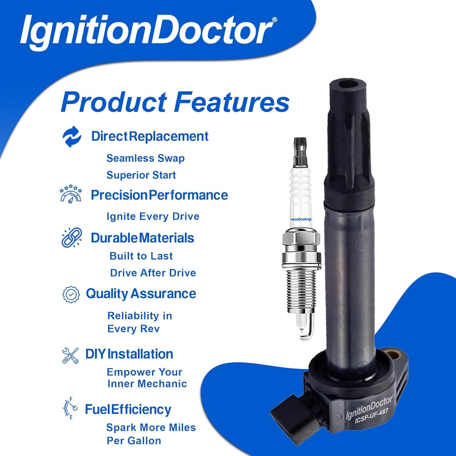 Combo 6 Bujías de Iridio y 6 Bobinas Encendido IgnitionDoctor