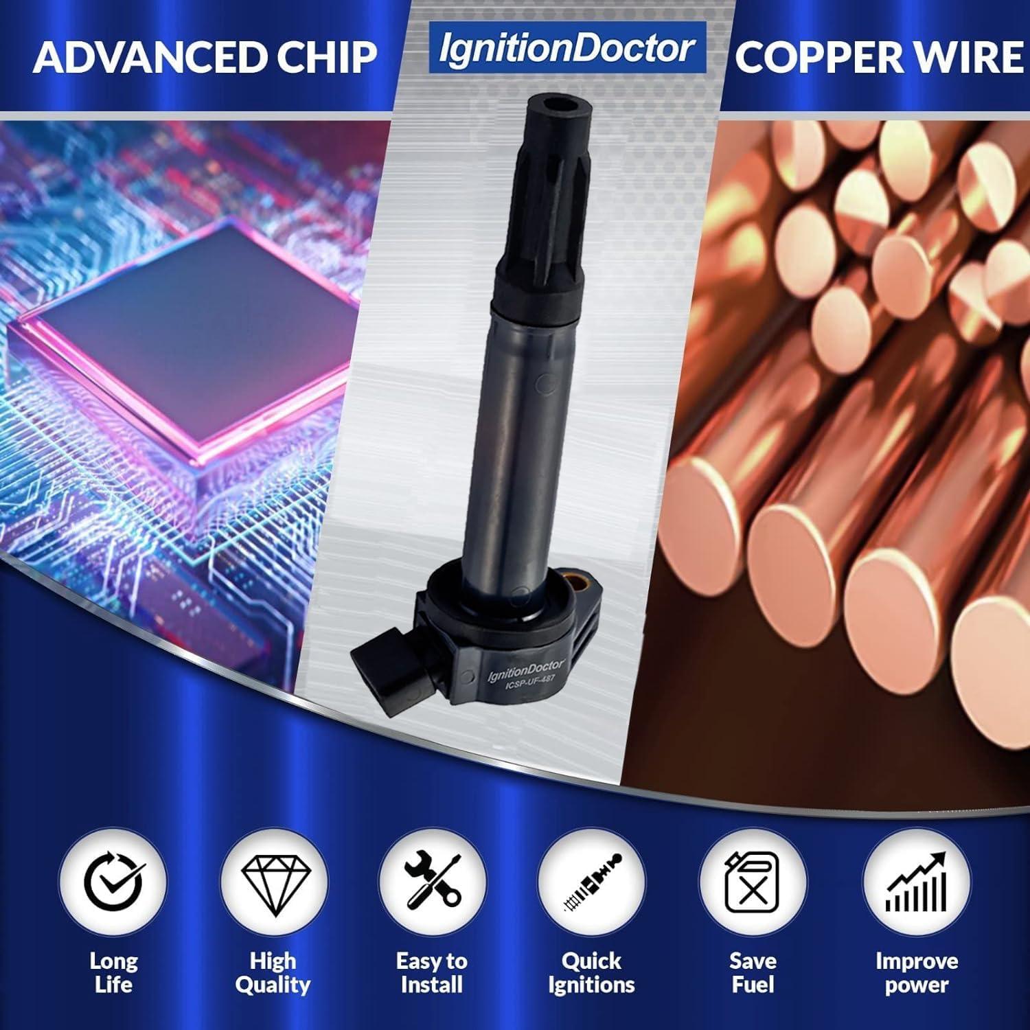 Combo 6 Bujías de Iridio y 6 Bobinas Encendido IgnitionDoctor