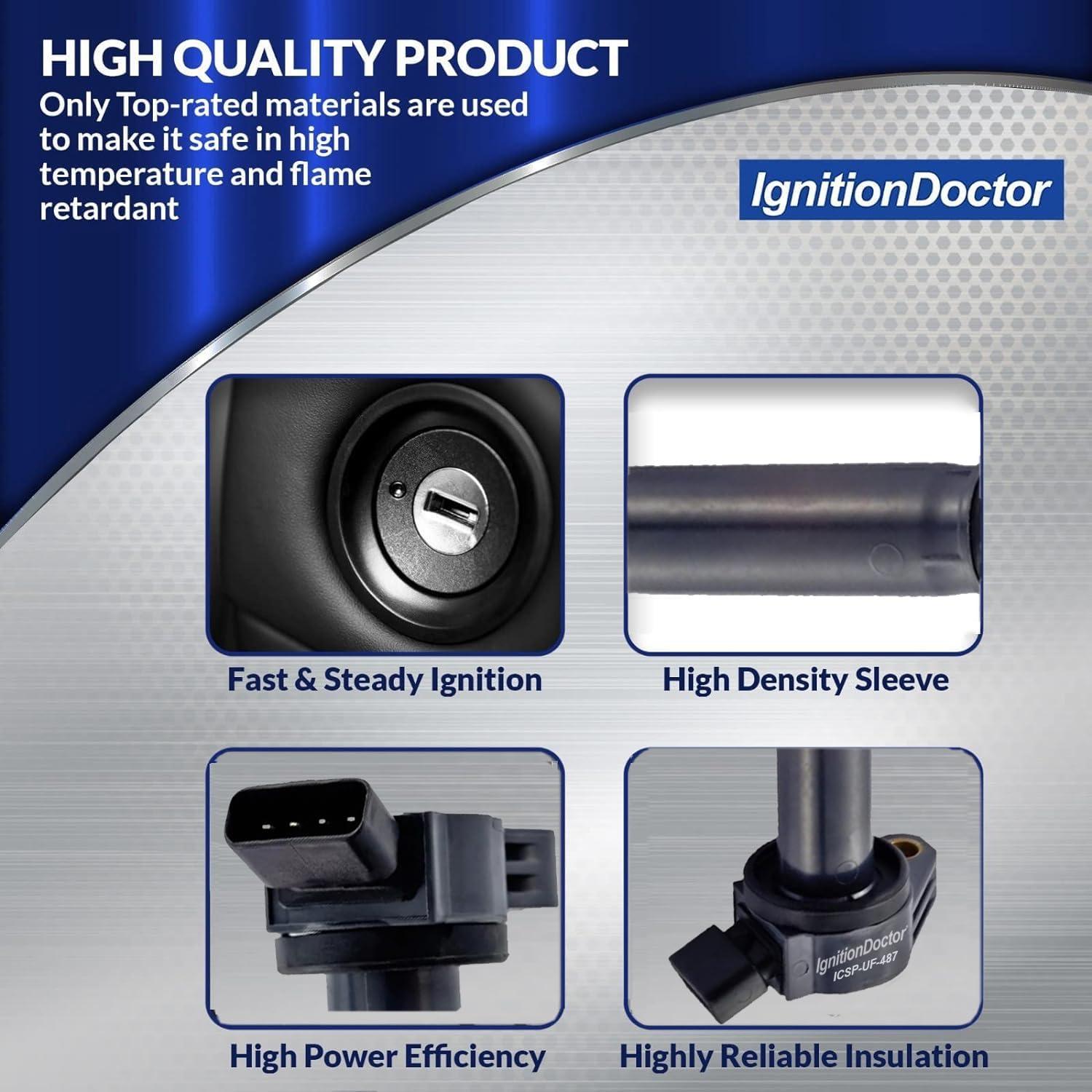 Combo 6 Bujías de Iridio y 6 Bobinas Encendido IgnitionDoctor