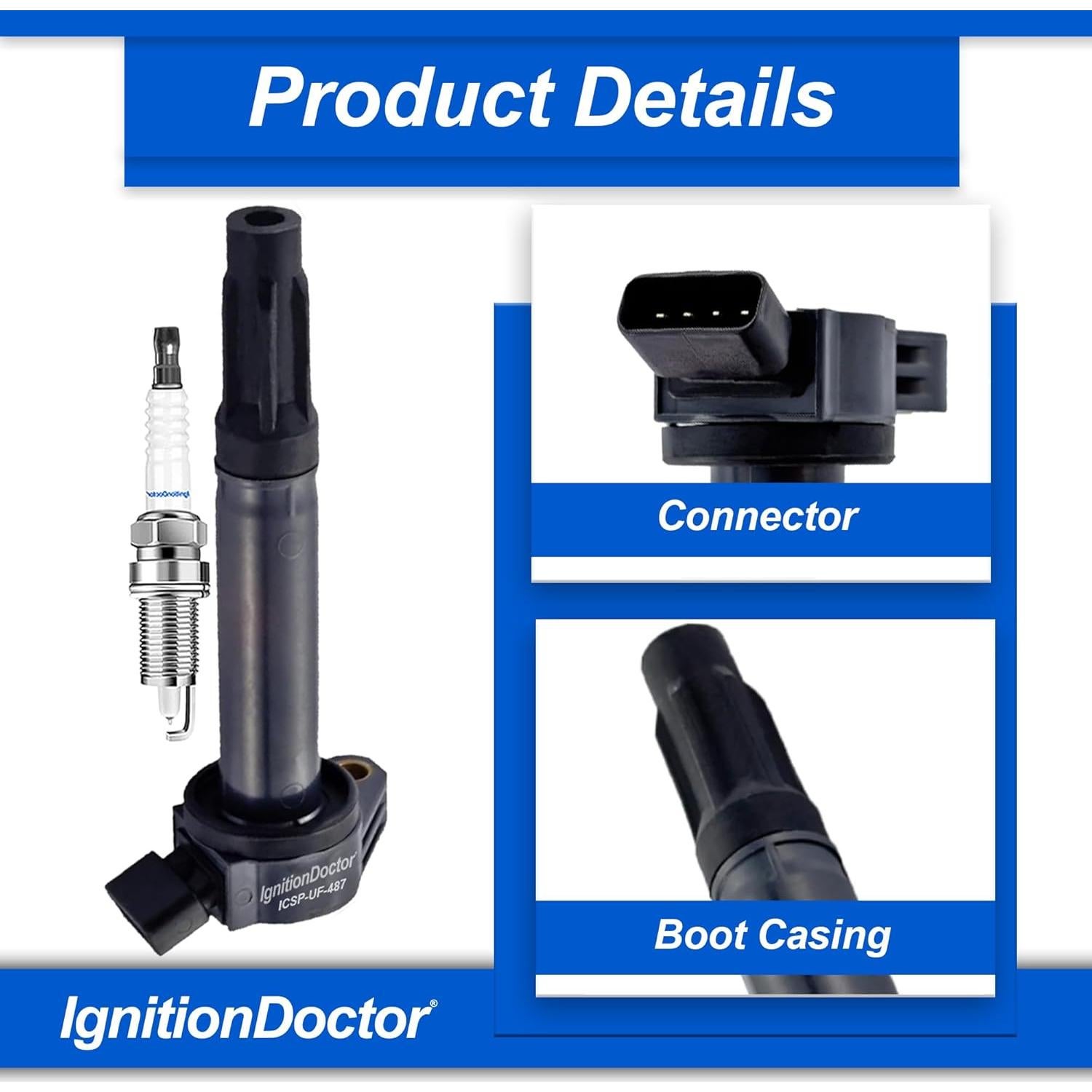 Combo 6 Bujías de Iridio y 6 Bobinas Encendido IgnitionDoctor