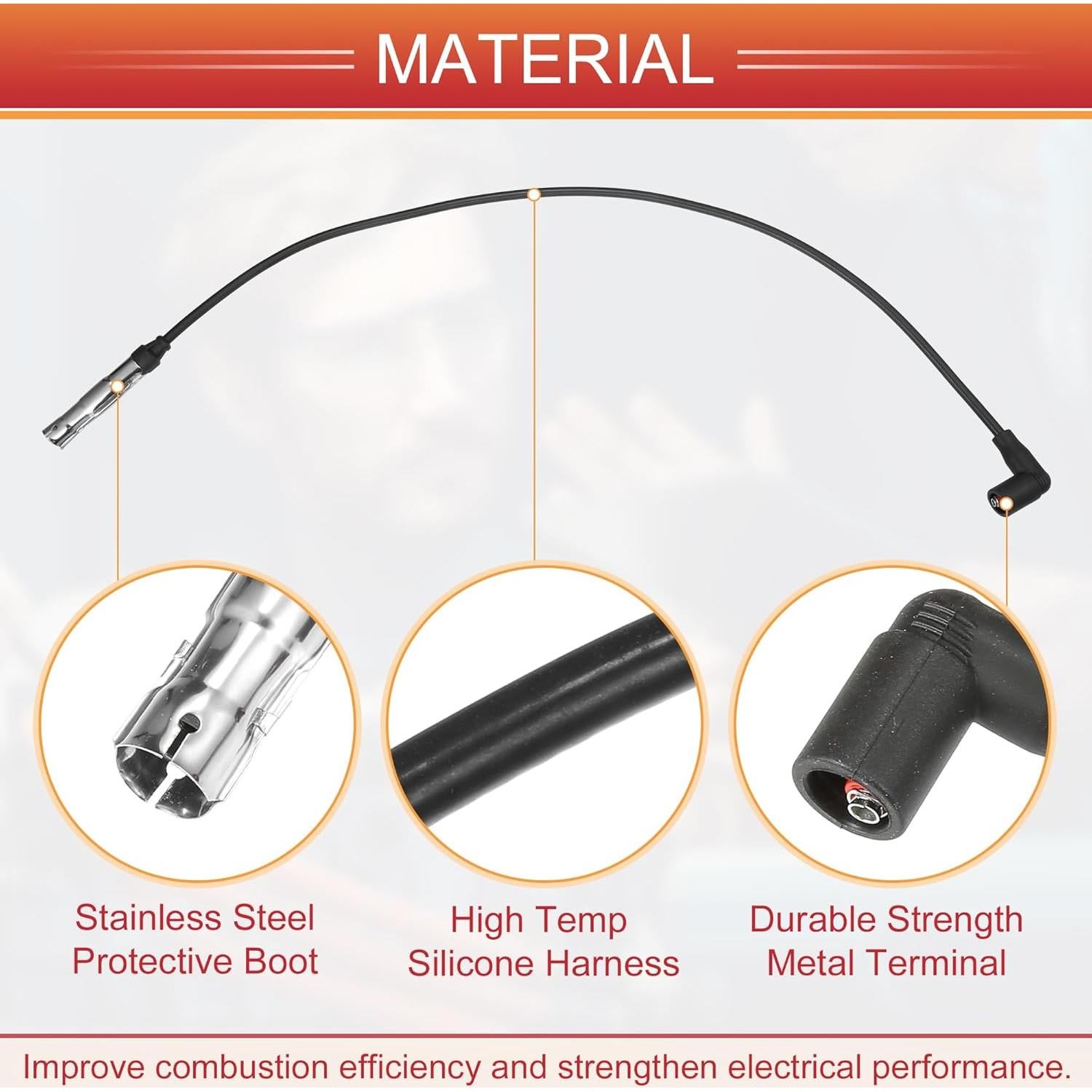 Cables de Bujía de Encendido ACROPIX 7mm para Audi A3 A4 - 4 Pcs