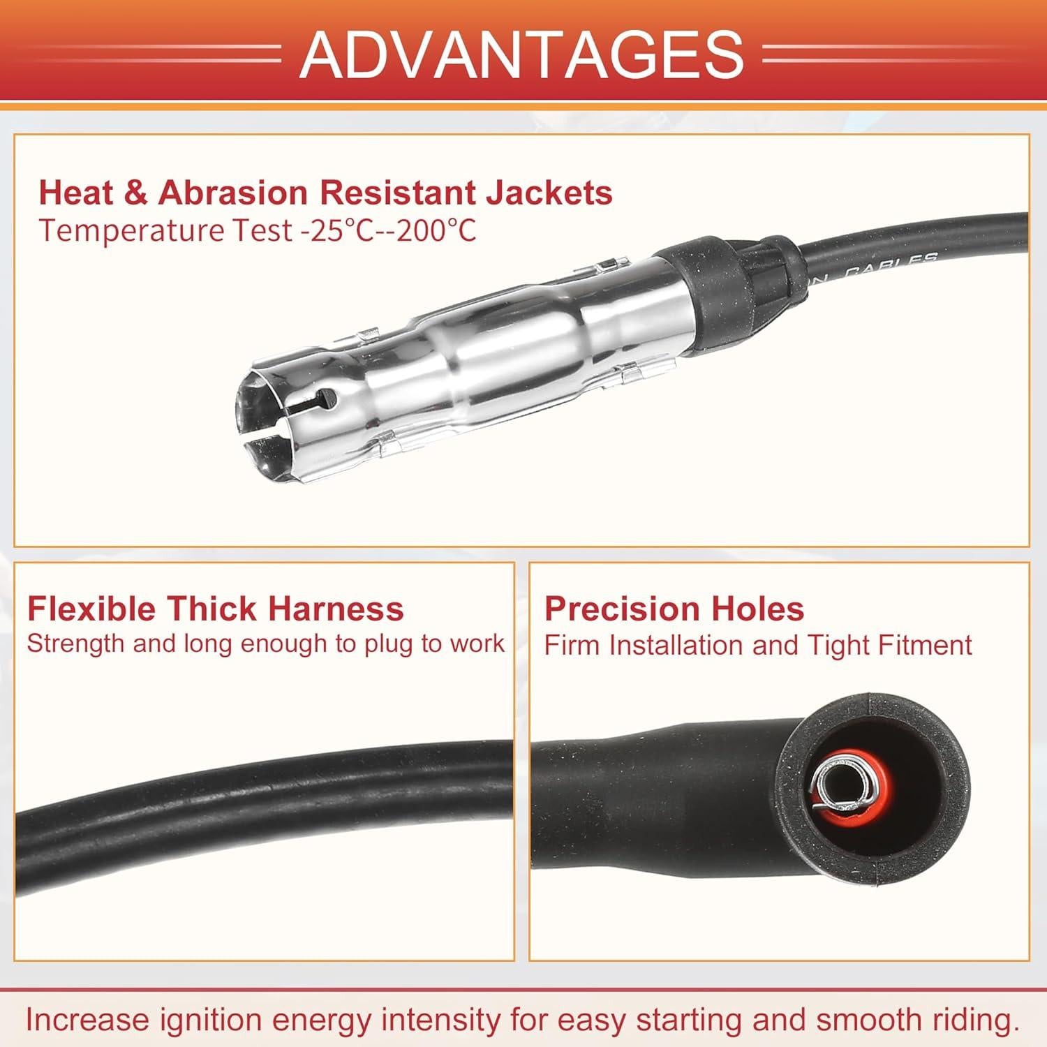 Cables de Bujía de Encendido ACROPIX 7mm para Audi A3 A4 - 4 Pcs