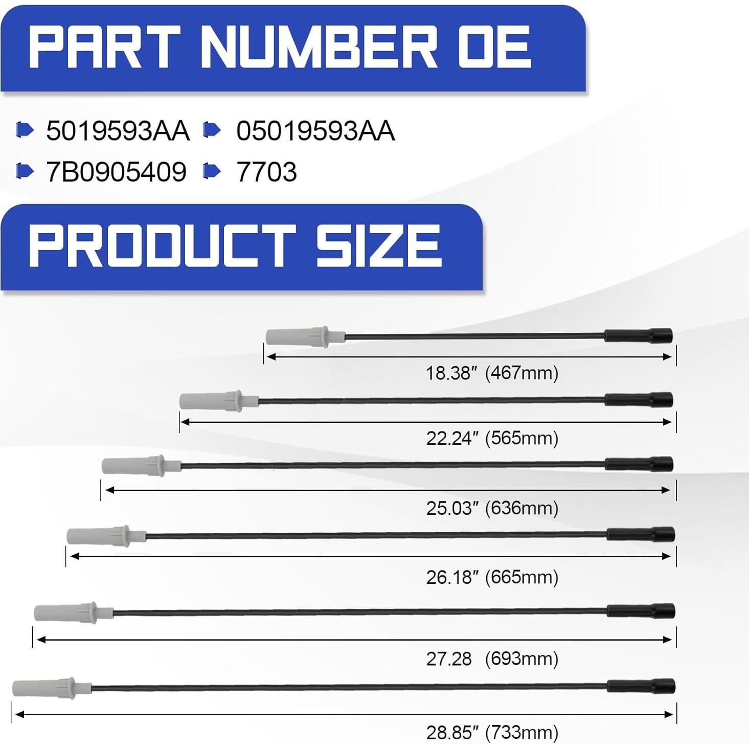 Kit de Cables de Bujía X4XZ 5019593AA para Chrysler y Dodge