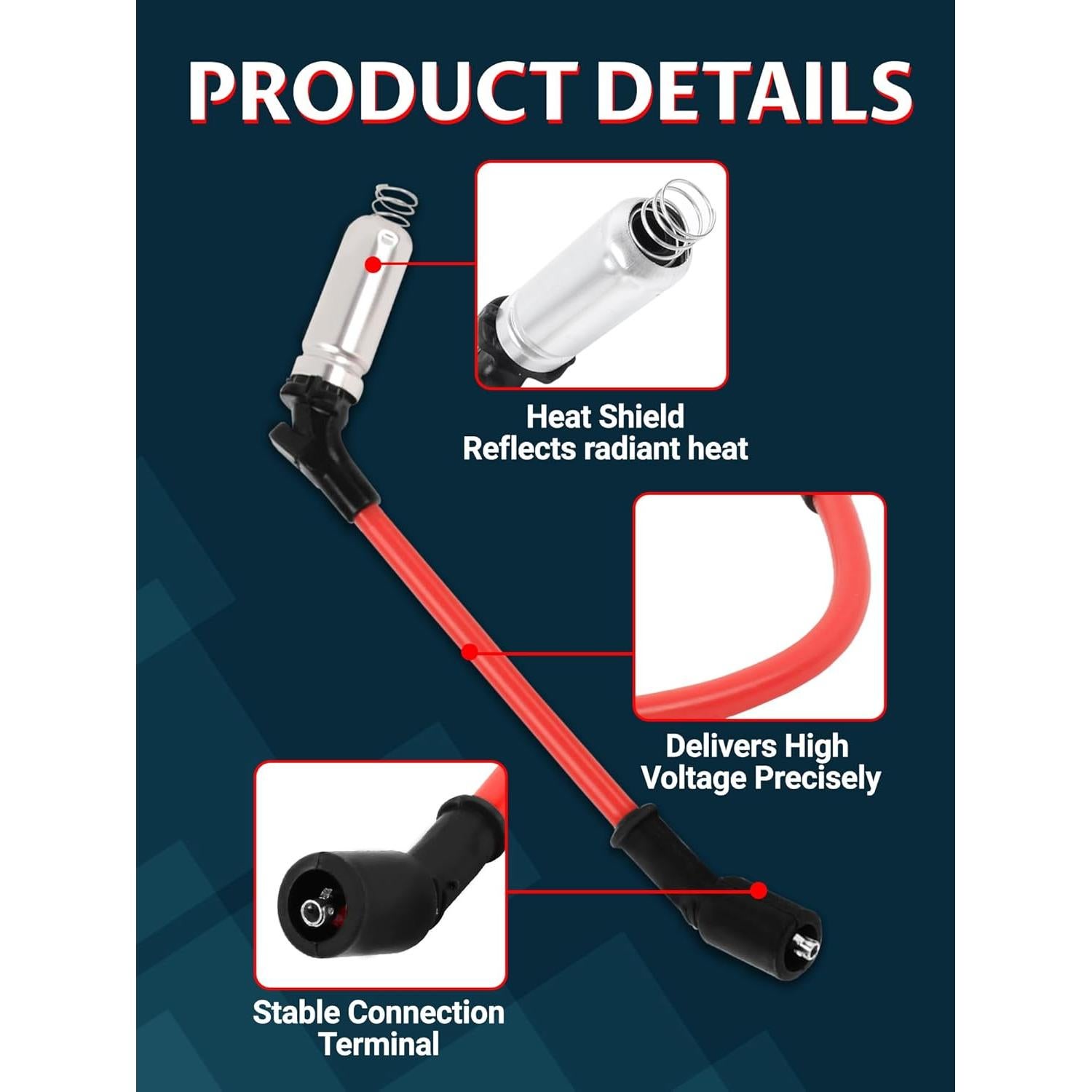 Juego de 8 Cables de Bujías Ntoauto M8-48322 para GMC y Chevrolet