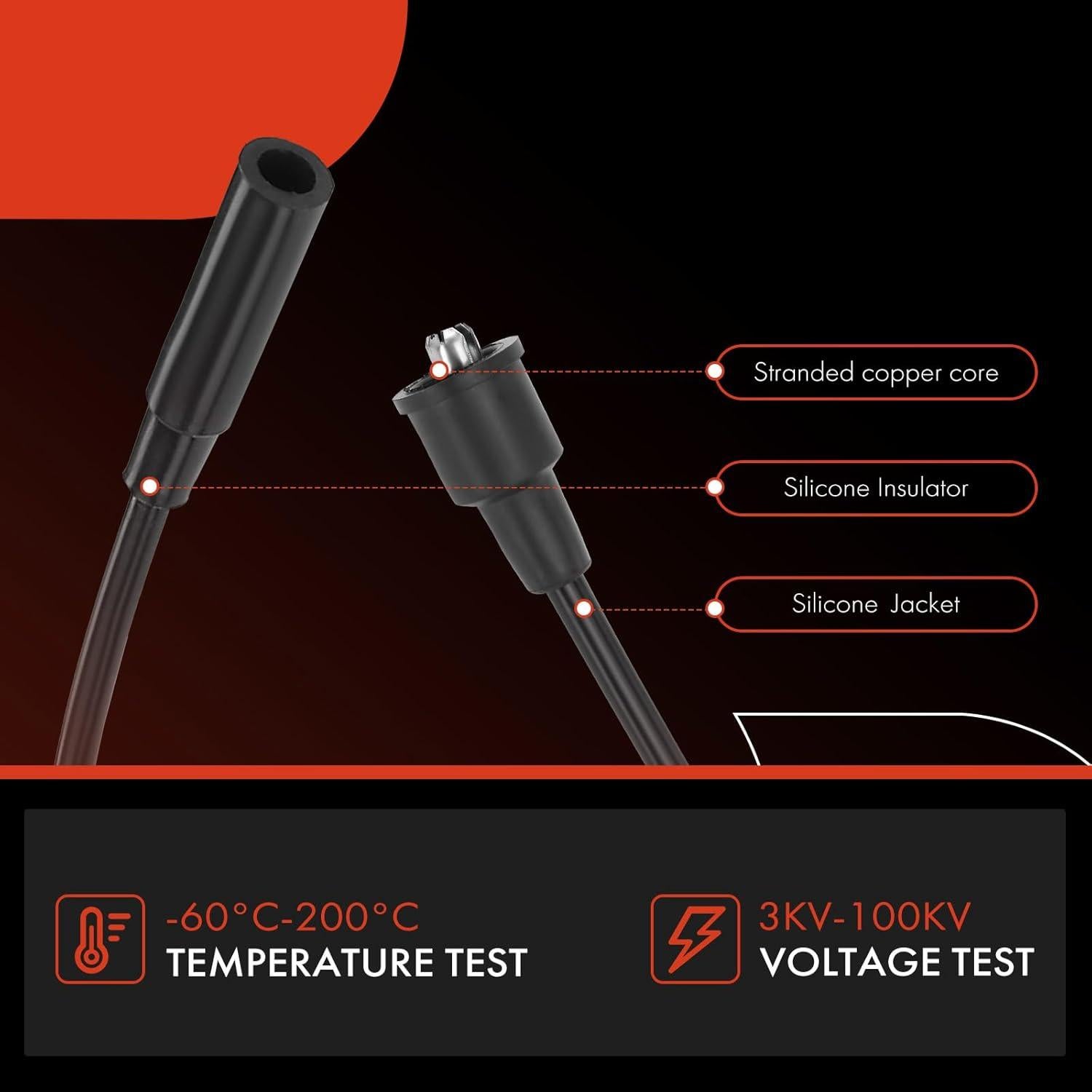 Cables de Bujía A-Premium 9PCS 7MM para Ford y Buick