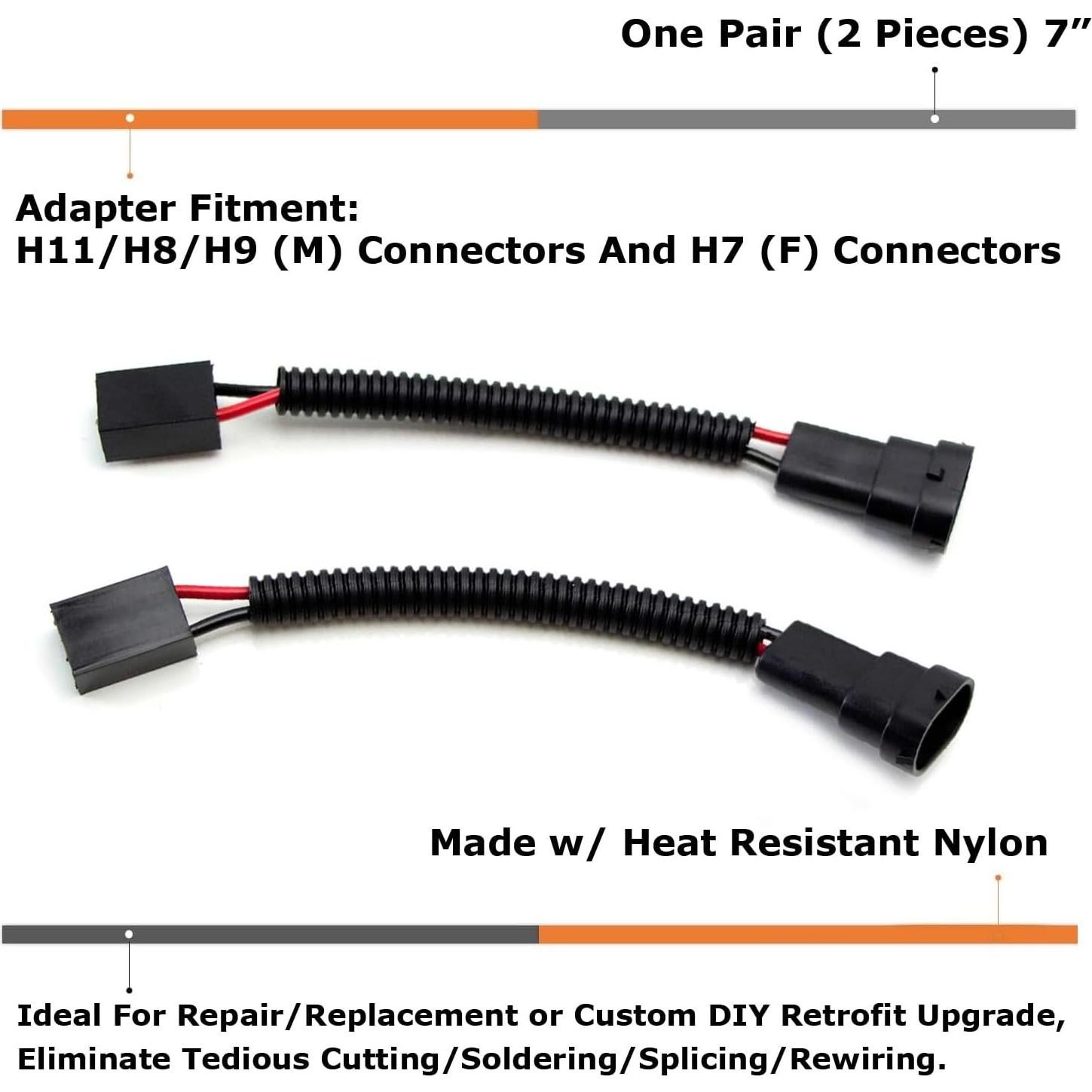 Adaptadores H11 (M) a H7 (F) iJDMTOY para Luces Automotrices