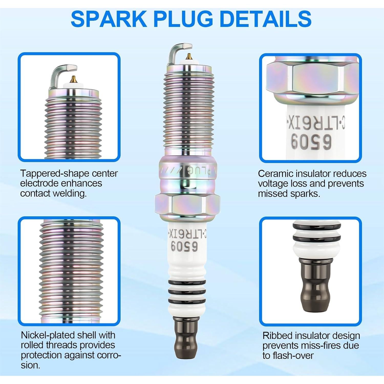 Bujías de Iridio Yeoflagtrade para Toyota y Honda - Juego de 6