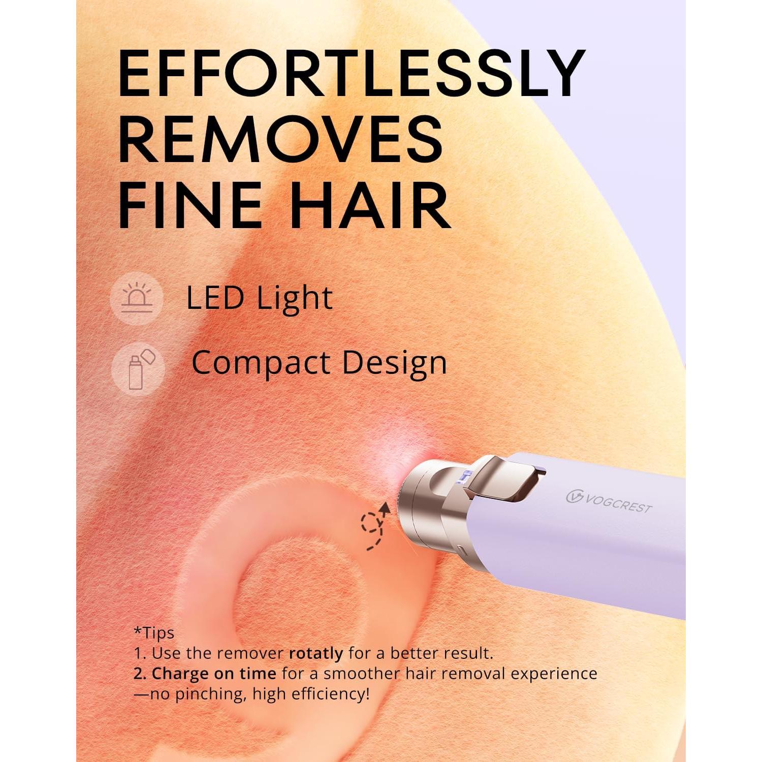 Recortador de Vello Facial VOGCREST VG-103 2 en 1 Púrpura