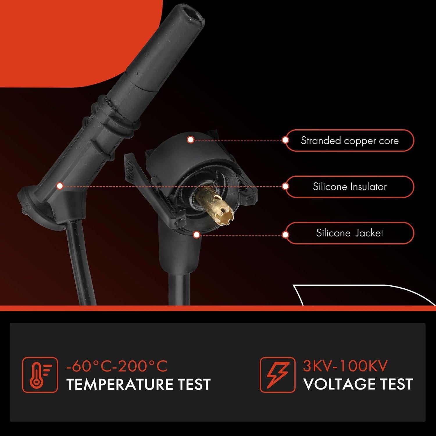 Cables de Bujía A-Premium para Ford V8 4.6L - 8 Piezas