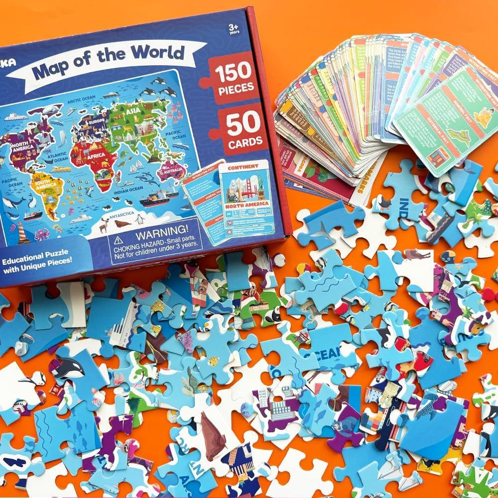 Puzzle Mapa Mundial Quokka 150 Piezas Educativo