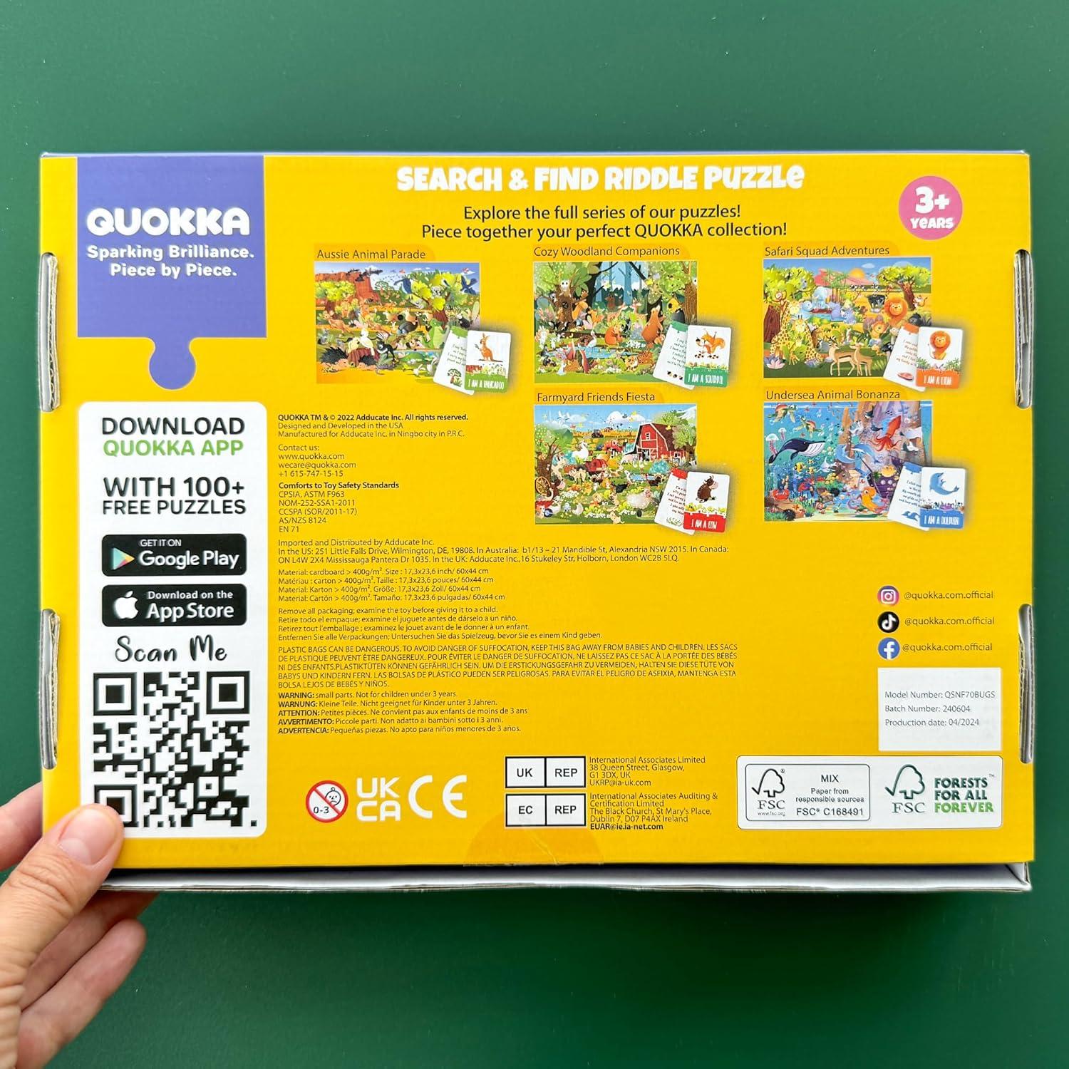 Puzzle Quokka 70 Piezas Insectos para Niños 4 a 8 Años