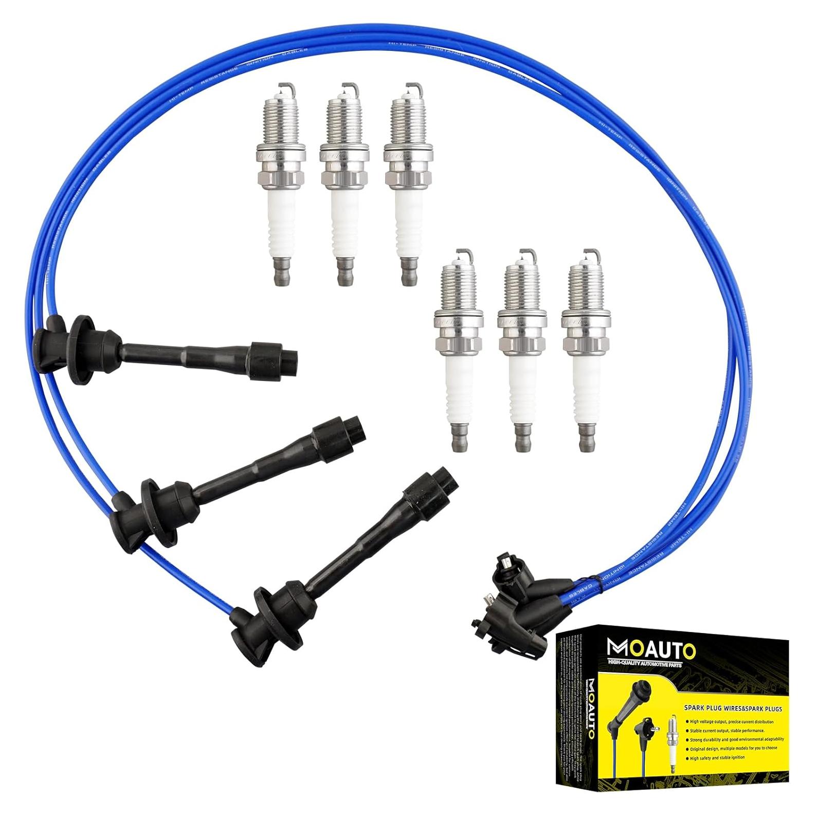 Juego de 6 Bujías de Iridio y Cables MOAUTO 7783 para Toyota