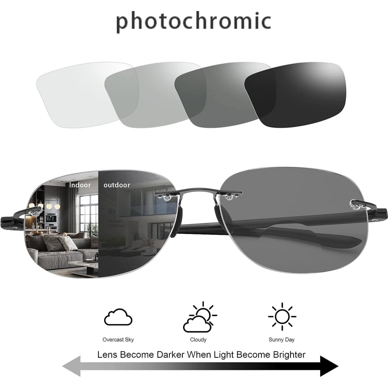 Gafas de lectura bifocales YIMI fotocromáticas UV400 1.5x