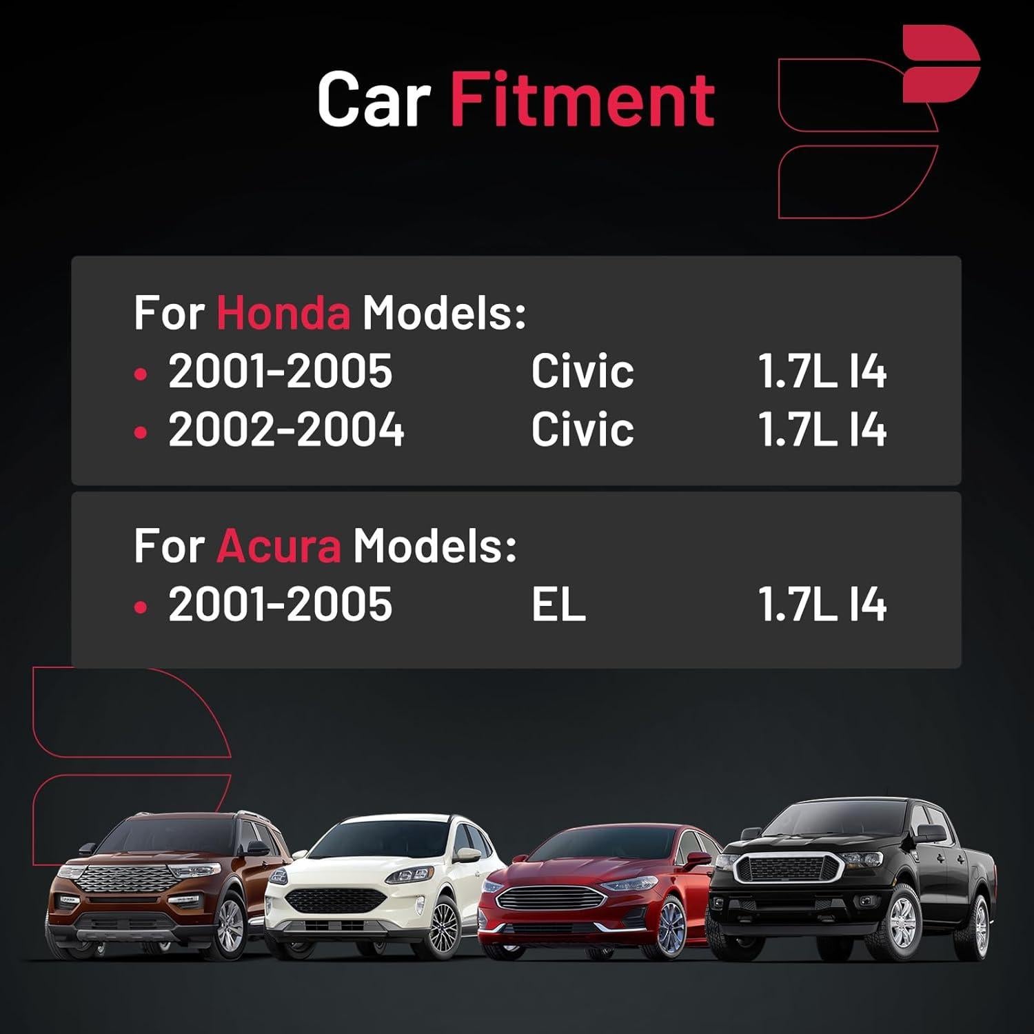 Juego de 4 Bujías de Iridio BDFHYK para Honda Civic 2001-2005