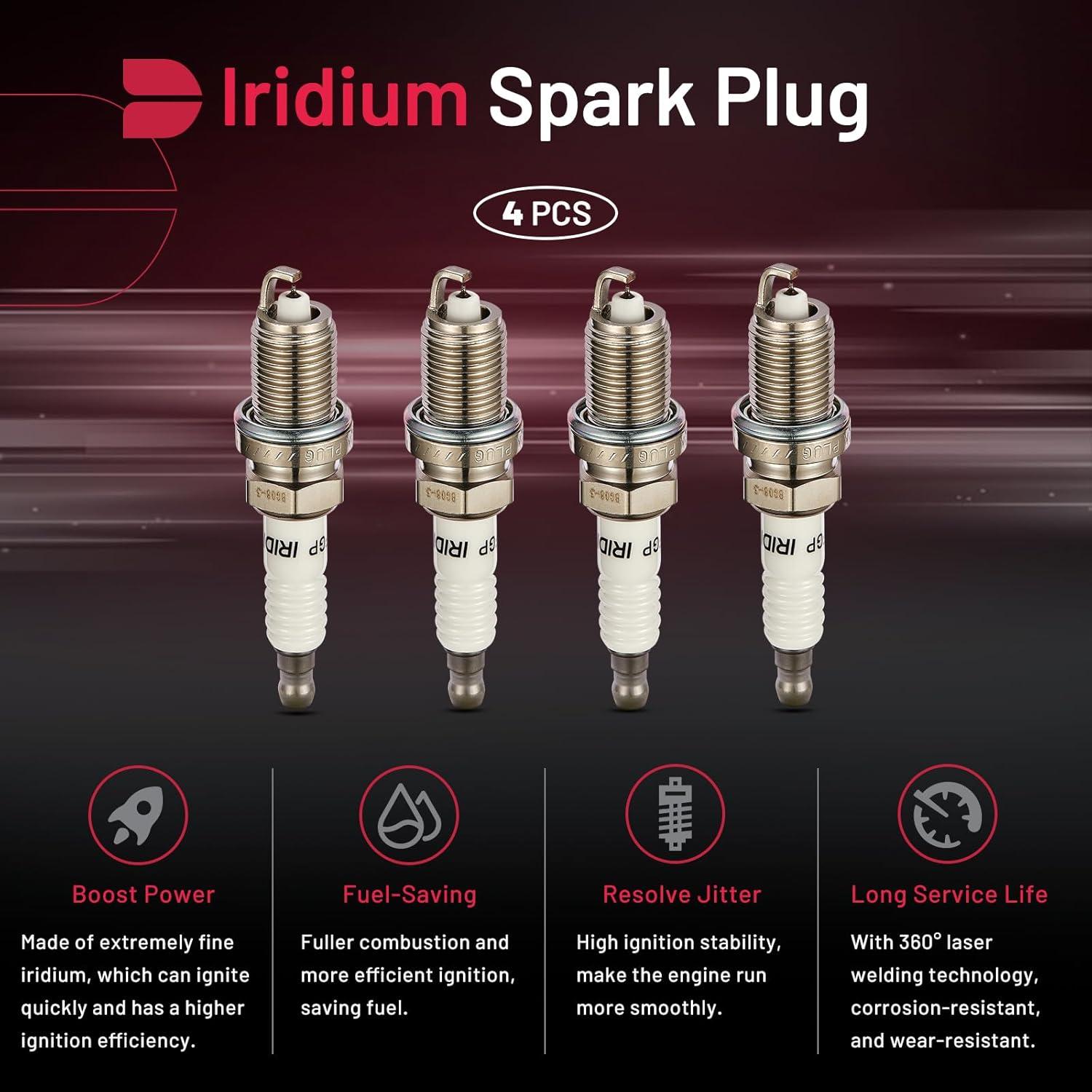 Juego de 4 Bujías de Iridio BDFHYK para Honda Civic 2001-2005