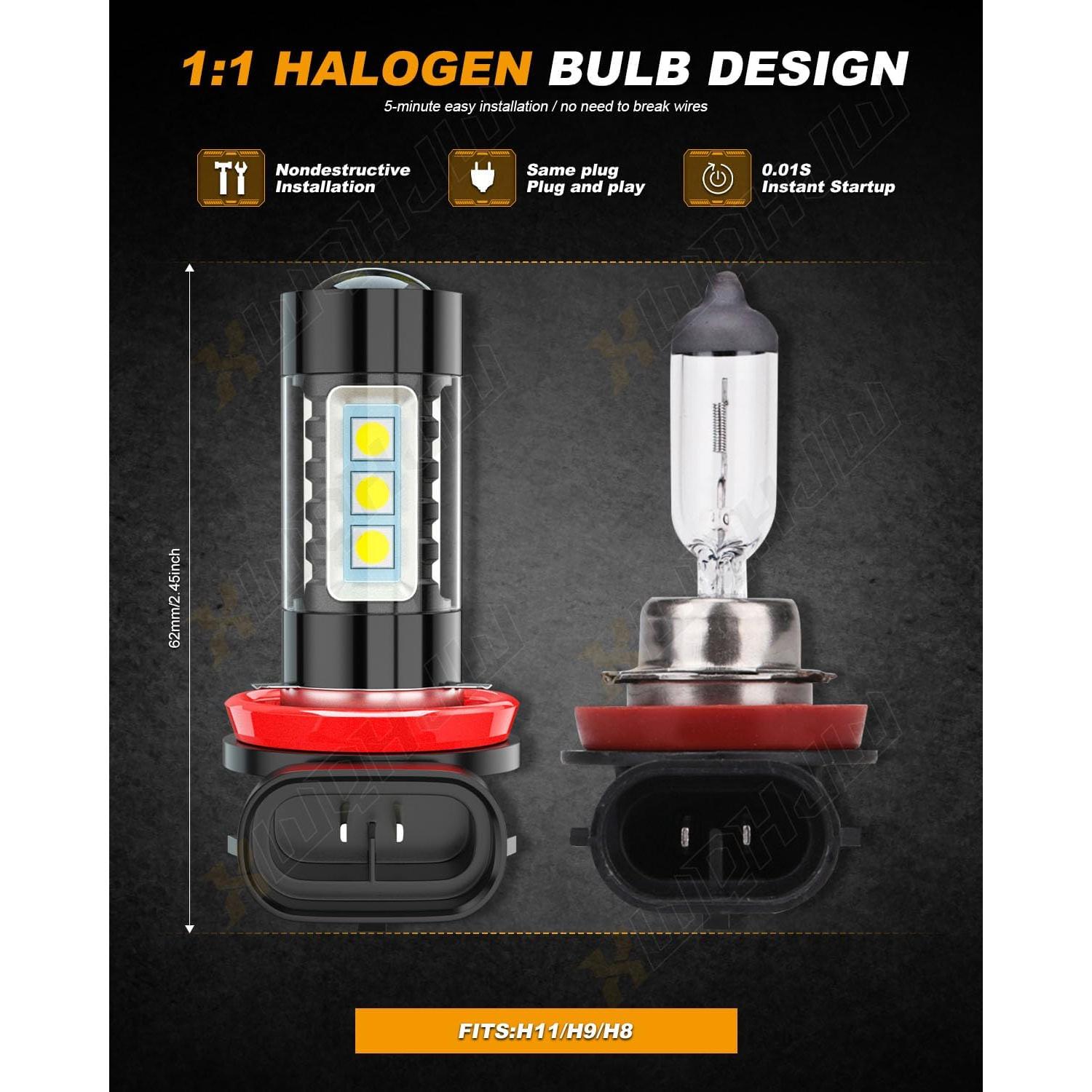 Kit de Bombillas de Niebla XWQHJW 9005 H11 H8 para Honda Civic 2016-2020