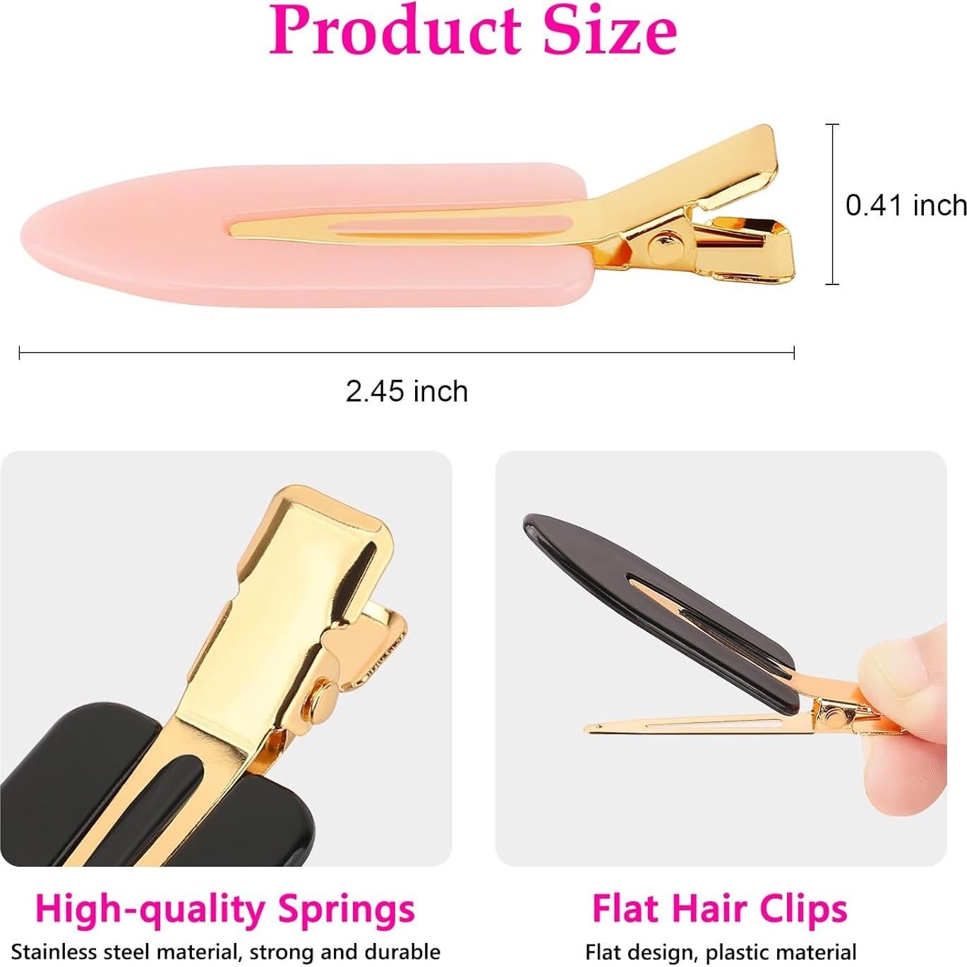 Clips para el Cabello D 6 Pcs Sin Doblado Mango Dorado