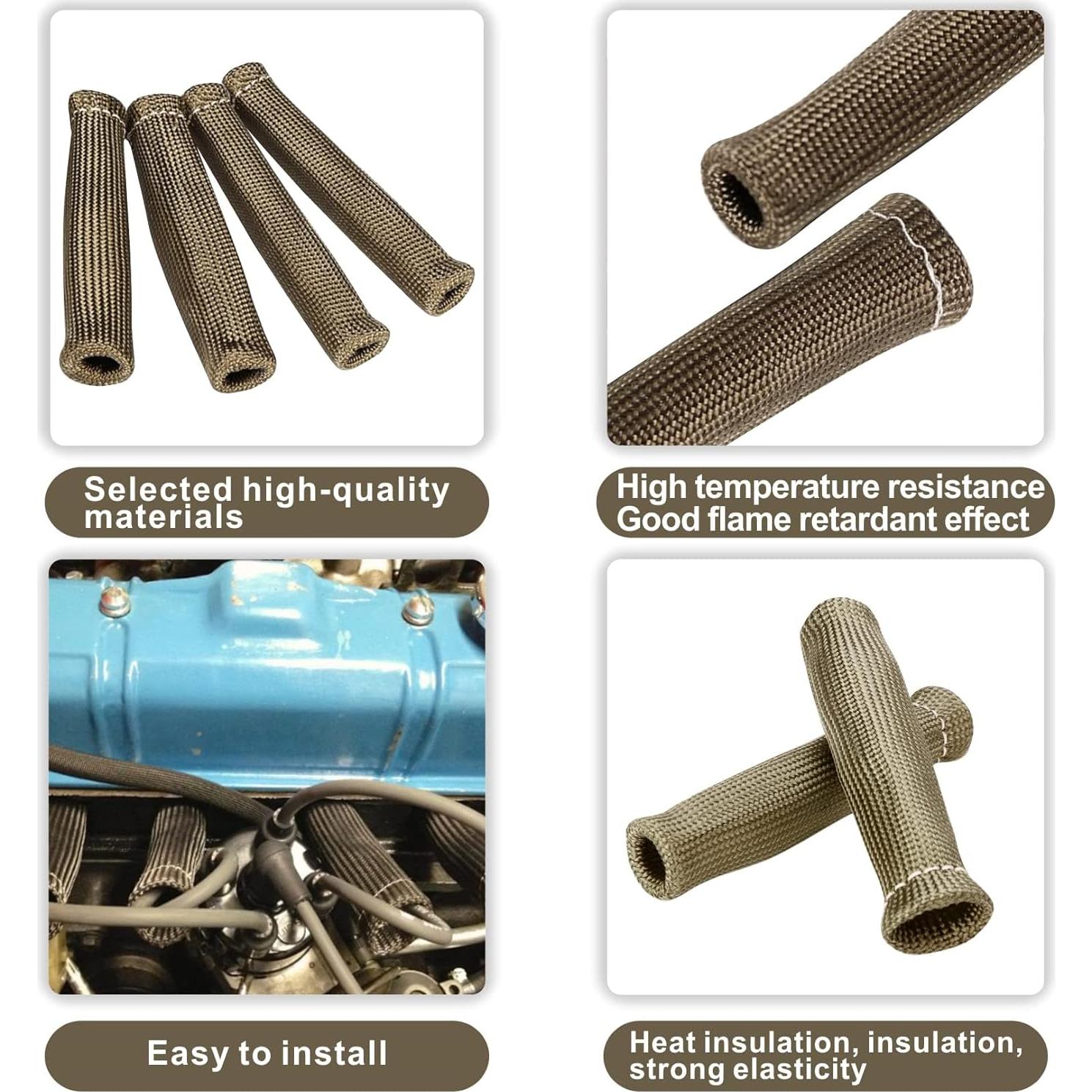 Escudo de Calor para Cable de Bujía XINPENGLIU - 8 Piezas 1371°C