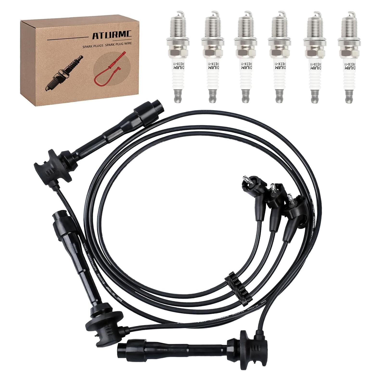 Juego de 3 Cables de Bujía y 6 Bujías de Iridio ATURMC
