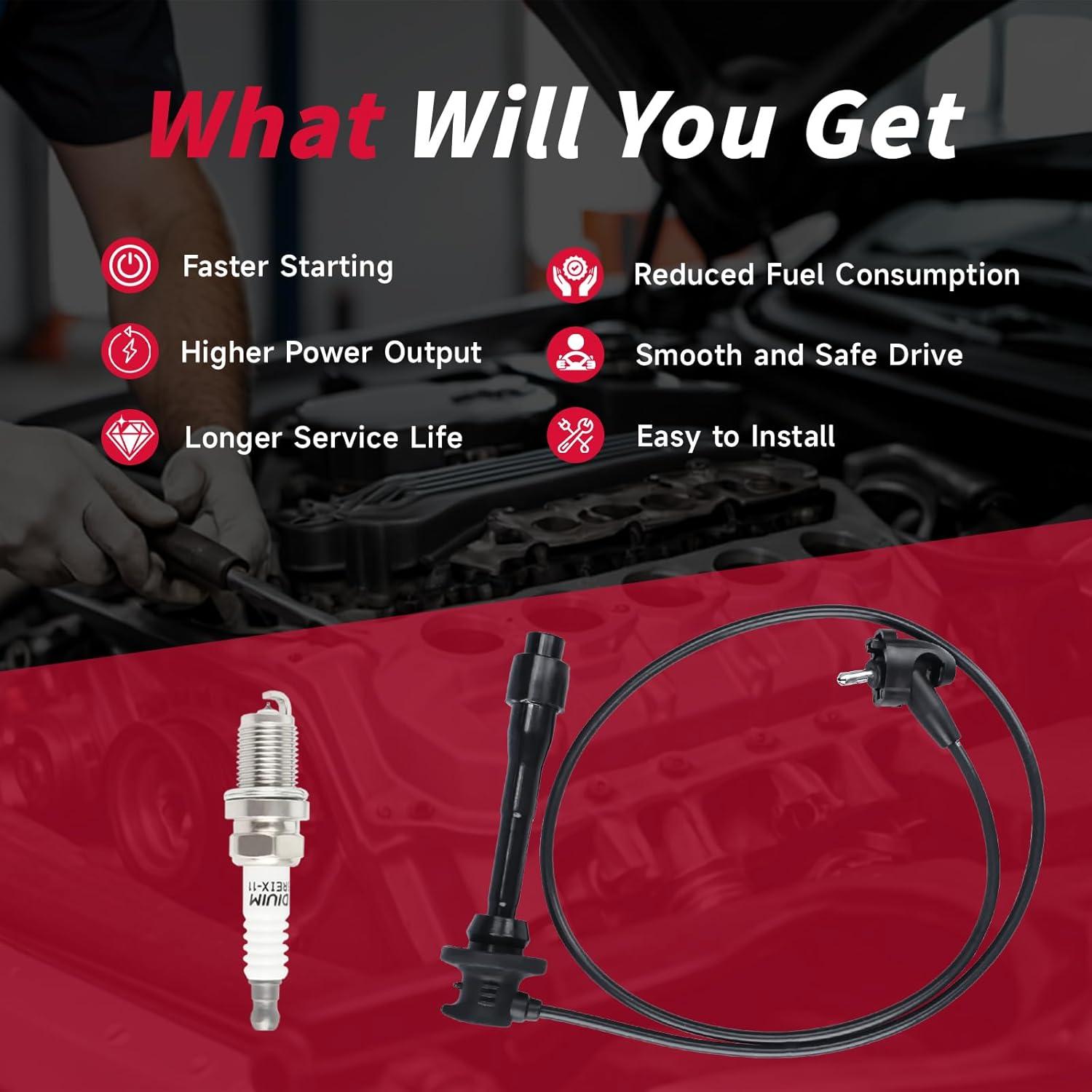 Juego de 3 Cables de Bujía y 6 Bujías de Iridio ATURMC