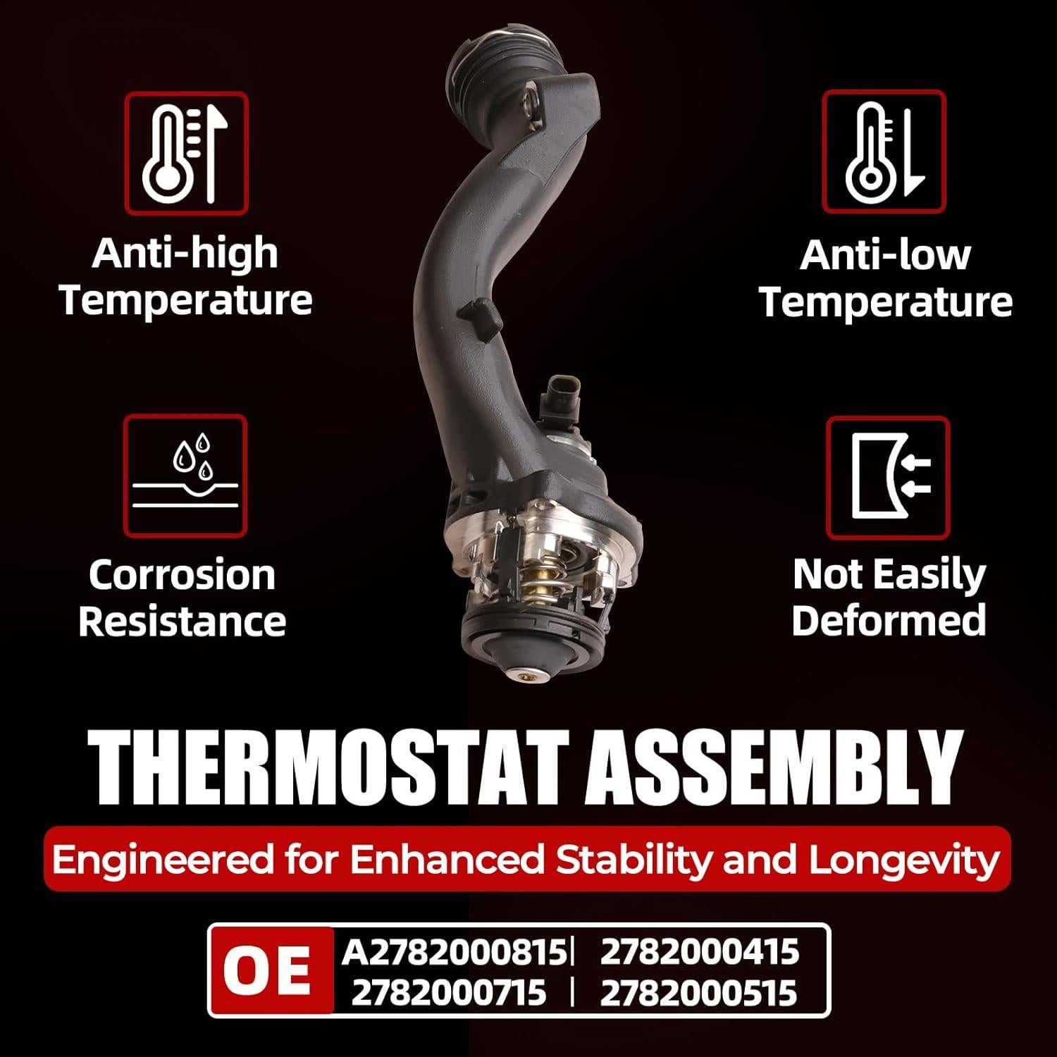 MITZONE Carcasa de Termostato de Refrigerante Aluminio V8 4.7L